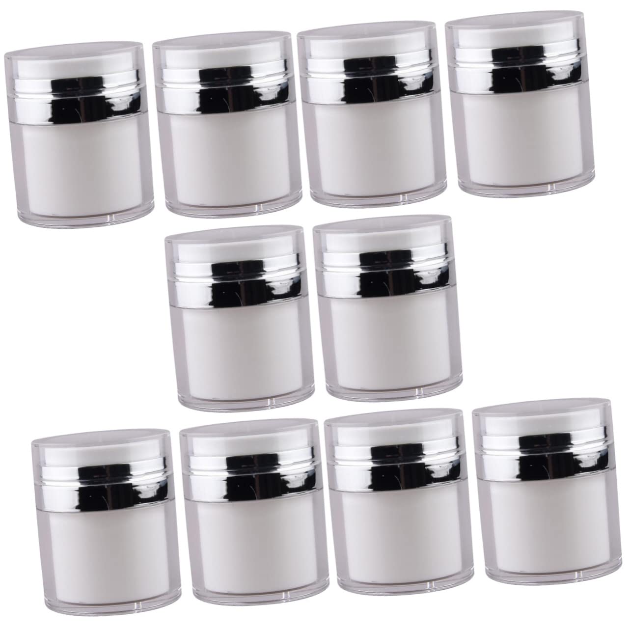 Beaupretty 10-Piece Travel-Sized Cream Jars & Pump Bottles Set - Leak-Proof Skincare Containers for Eye Cream, Makeup & Cosmetics | Perfect for Air Travel, Gym Bag & Daily Skincare Routine