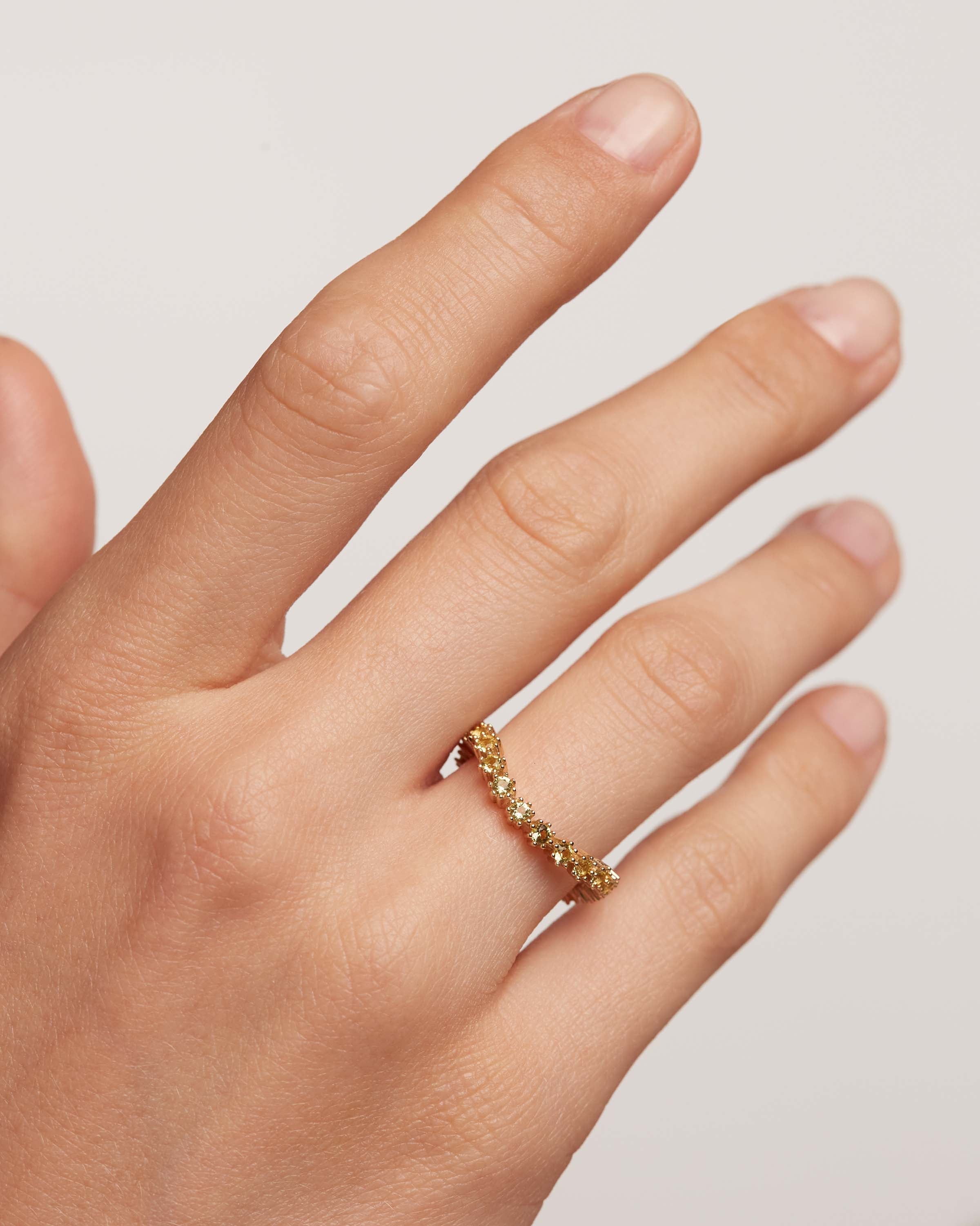 Green Tide Gold Ring for Women - Elegant 14K Solid Gold Ring for Everyday Wear, Gift Giving & Special Occasions