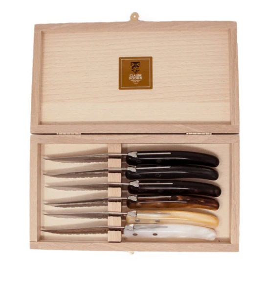 Premium Claude Dozorme 6-Piece Steak Knife Set - High-Quality Stainless Steel Blades for Perfect Steak Cutting | Ideal for Dinner Parties, BBQs & Fine Dining Experiences