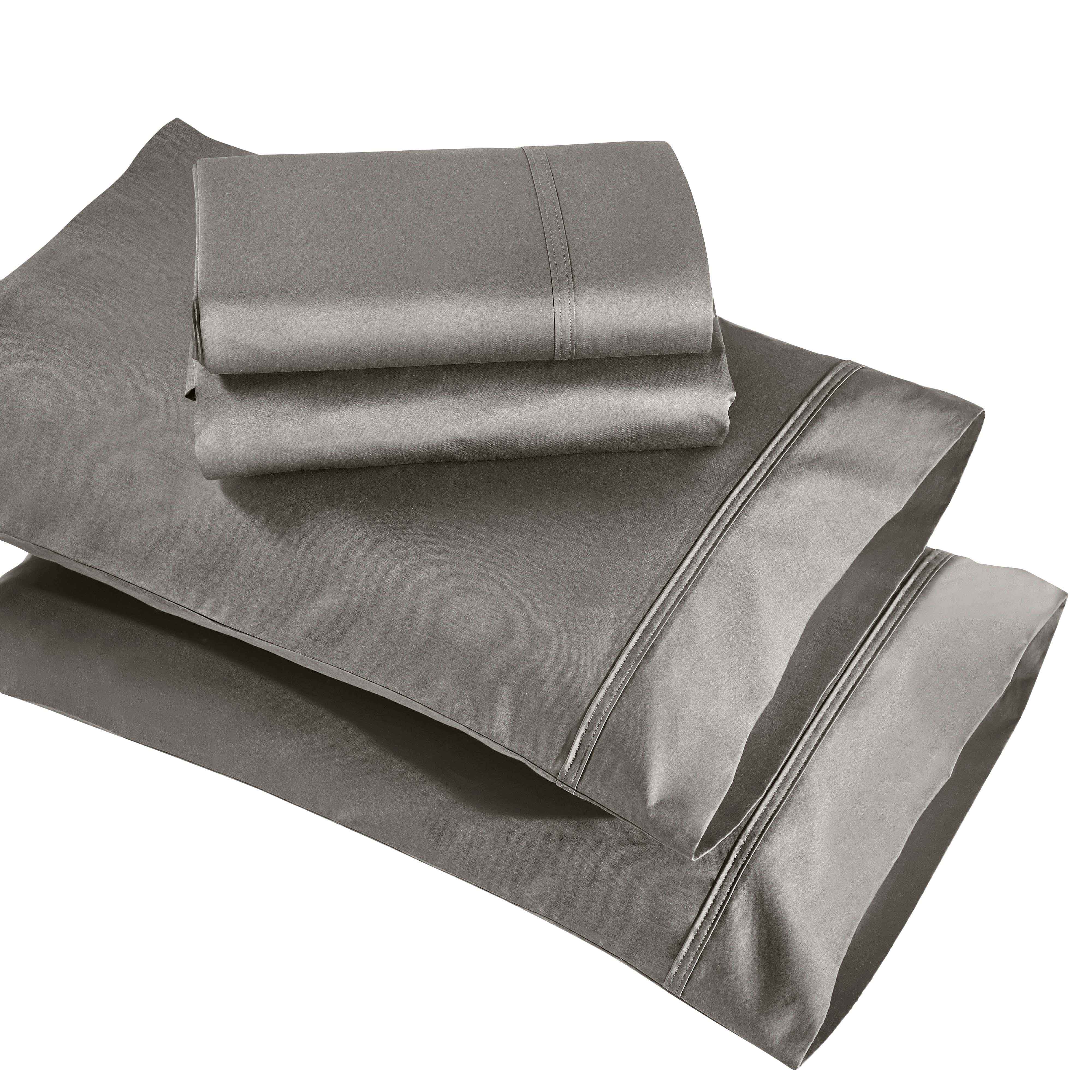 Premium 850 Thread Count 100% Cotton Solid Color Bed Sheet Set - Ultra Soft & Breathable for Comfortable Sleep - Perfect for Master Bedroom, Guest Room & Luxury Hotels