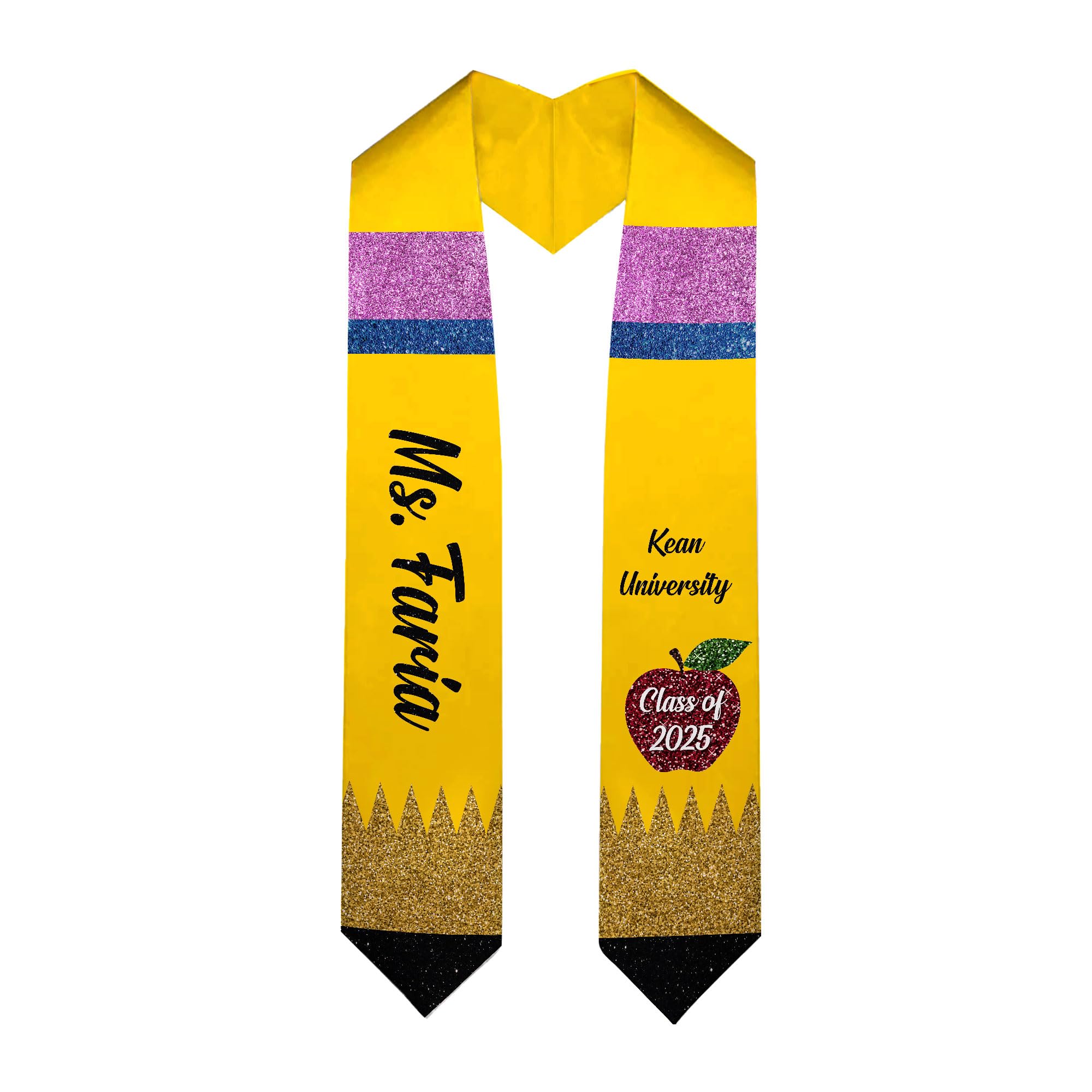 Custom Graduation Stoles for Class of 2025 - Personalized Flag Sash with School Colors & Name - Perfect for High School & College Graduation Ceremonies, Photos & Alumni Events