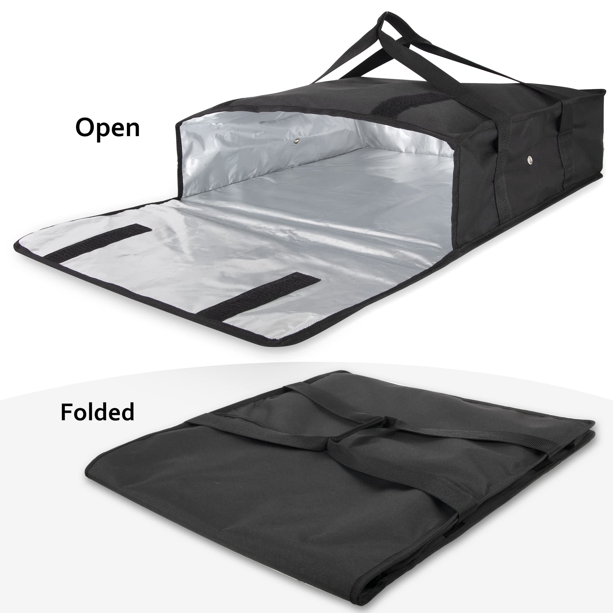 **Insulated Pizza Delivery Bag 20x20x6 - Professional & Personal Food Carrier for Hot & Cold Meals - Perfect for Restaurants, Catering & Home Use (Black)**