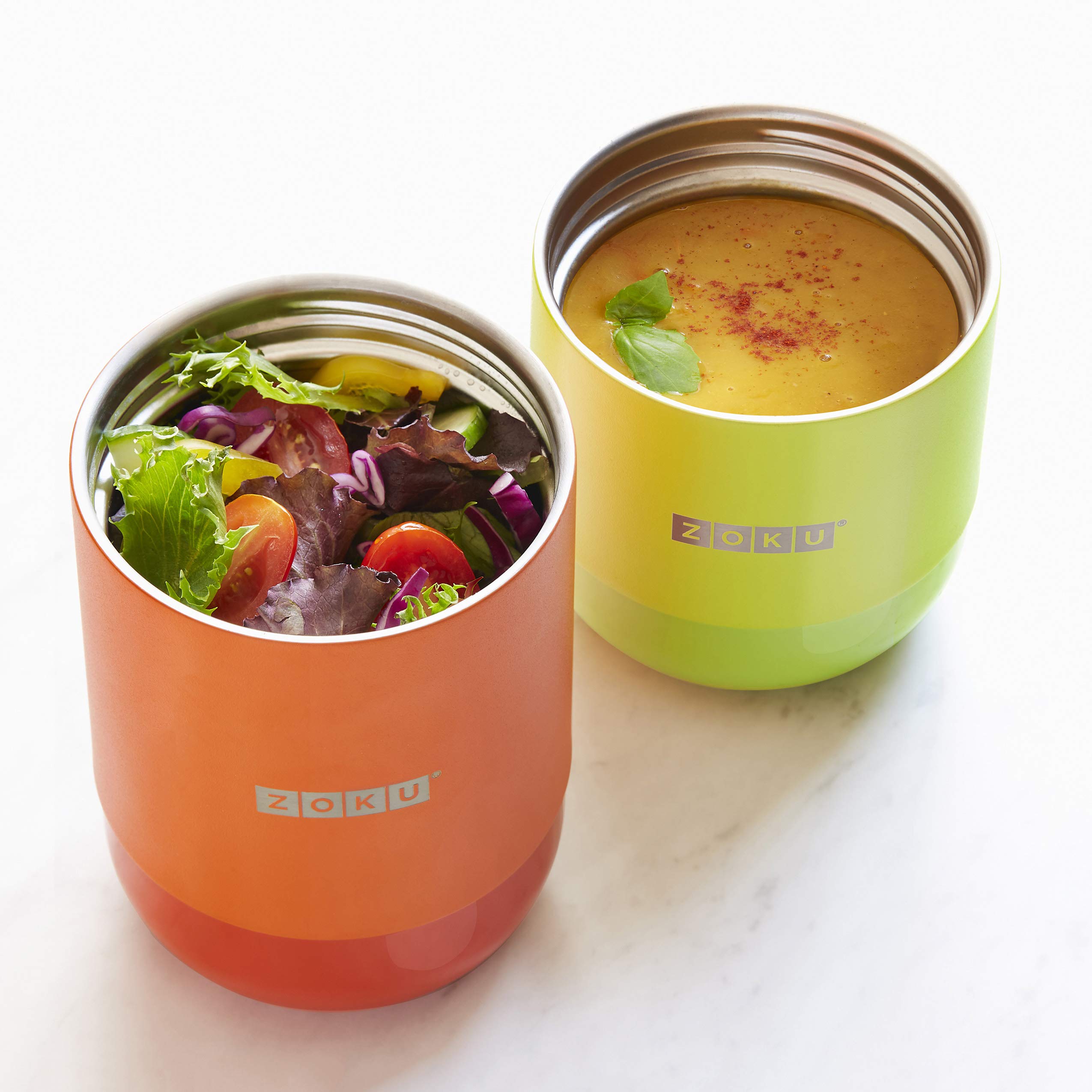 ZOKU Neat Stack 10oz Double-Walled Vacuum Insulated Stainless Steel Food Jar - BPA Free, Lime Green | Perfect for Lunch, Travel & Outdoor Activities