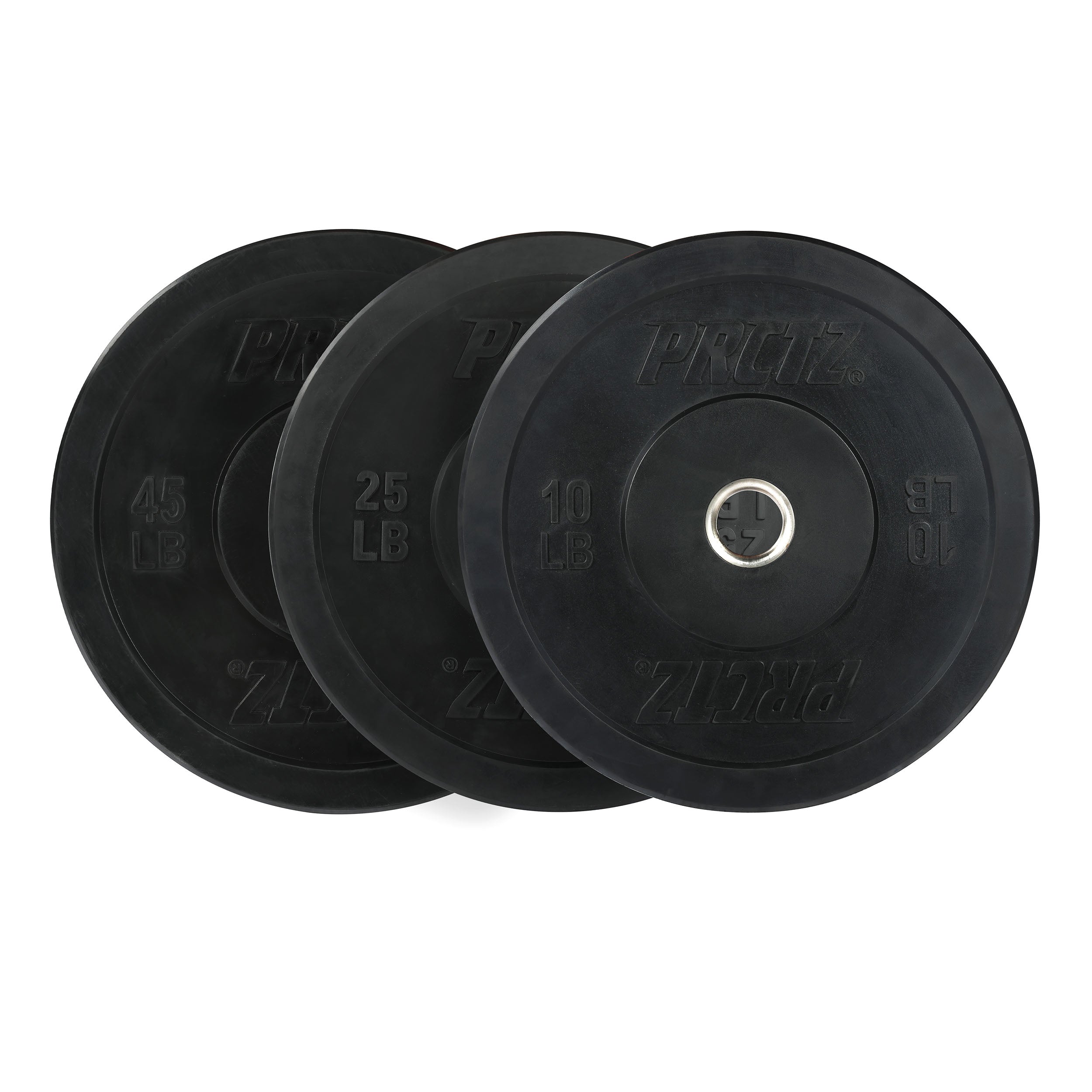 PRCTZ 160 lb Rubber Bumper Weight Plate Set - 2