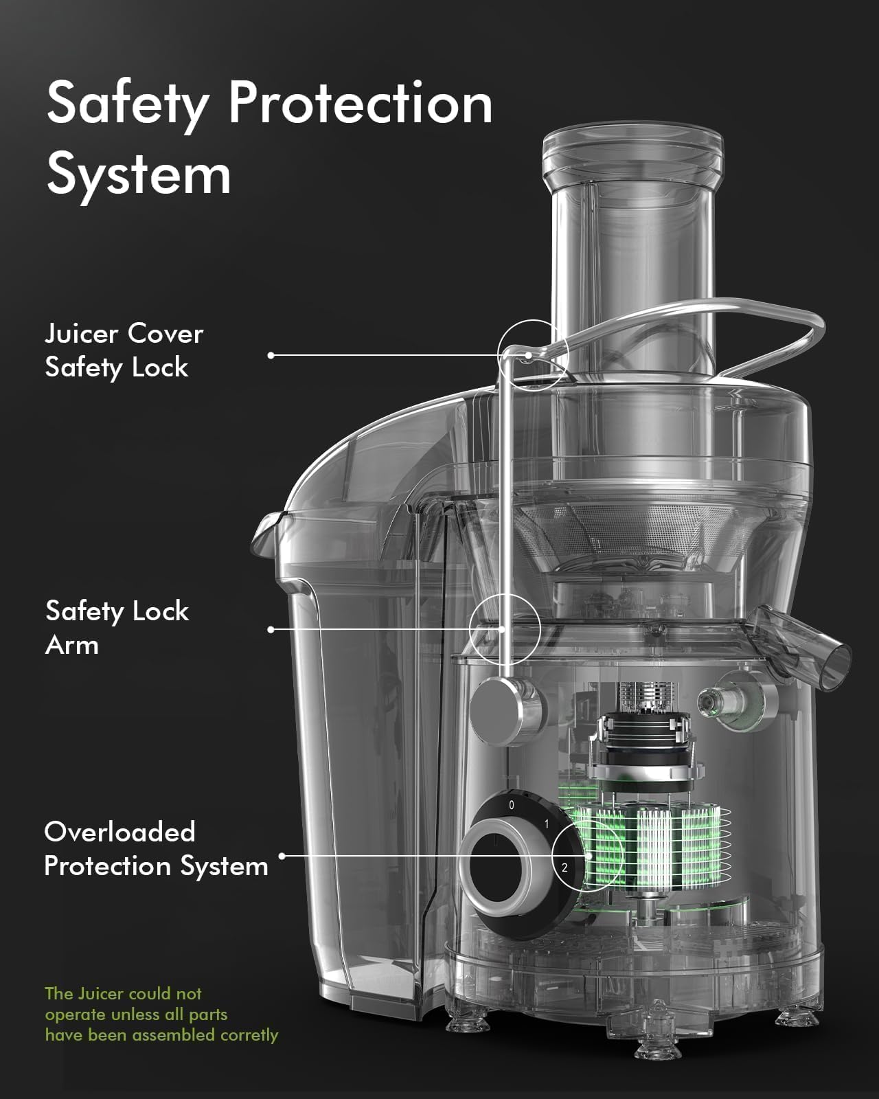 1300W High-Speed Centrifugal Juicer with 3.2