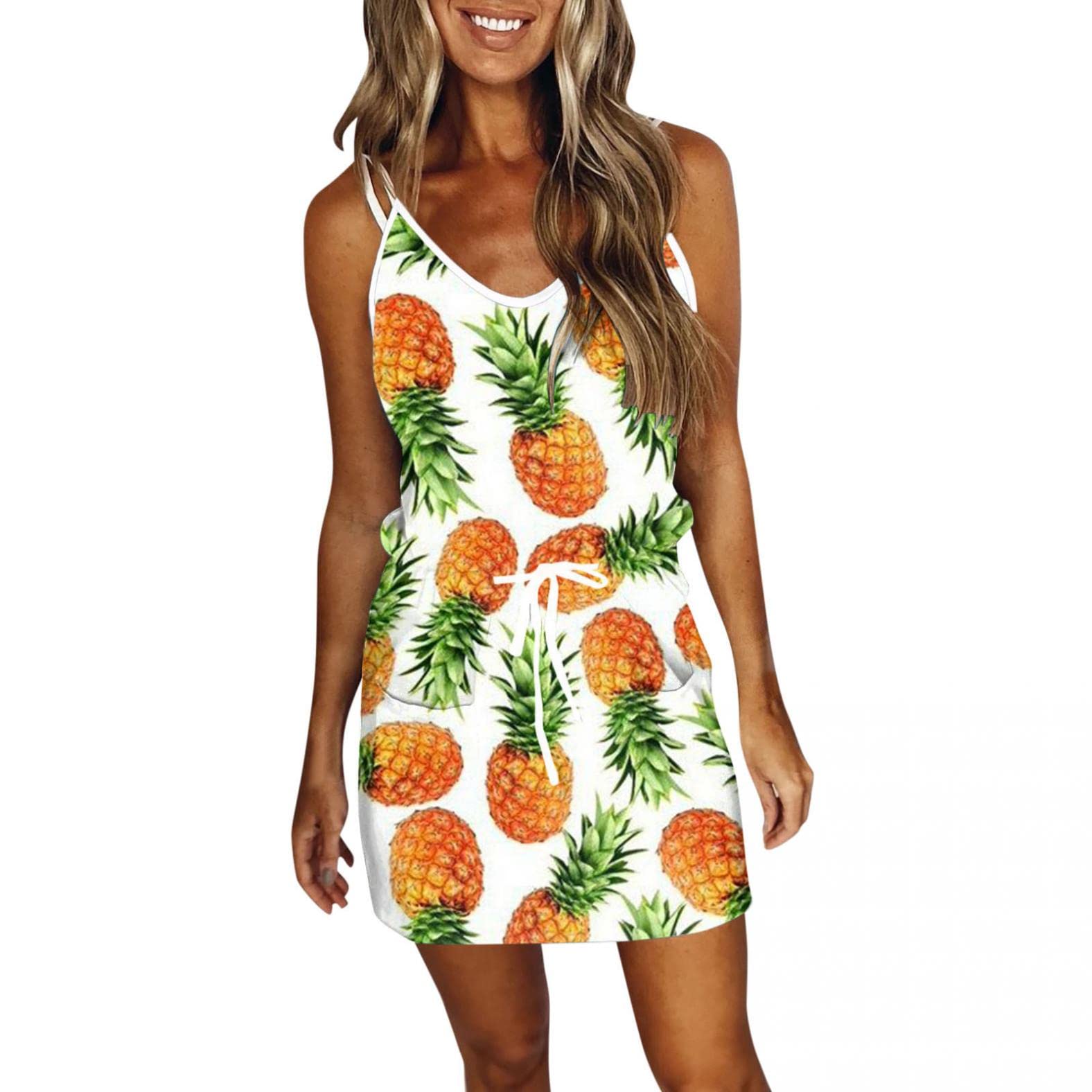 MEDRESPIRIA Women's Summer Dresses - Sleeveless Swing Cover Up Dress, Loose Comfy Beach Sundress for Vacation, Pool Party & Casual Outings