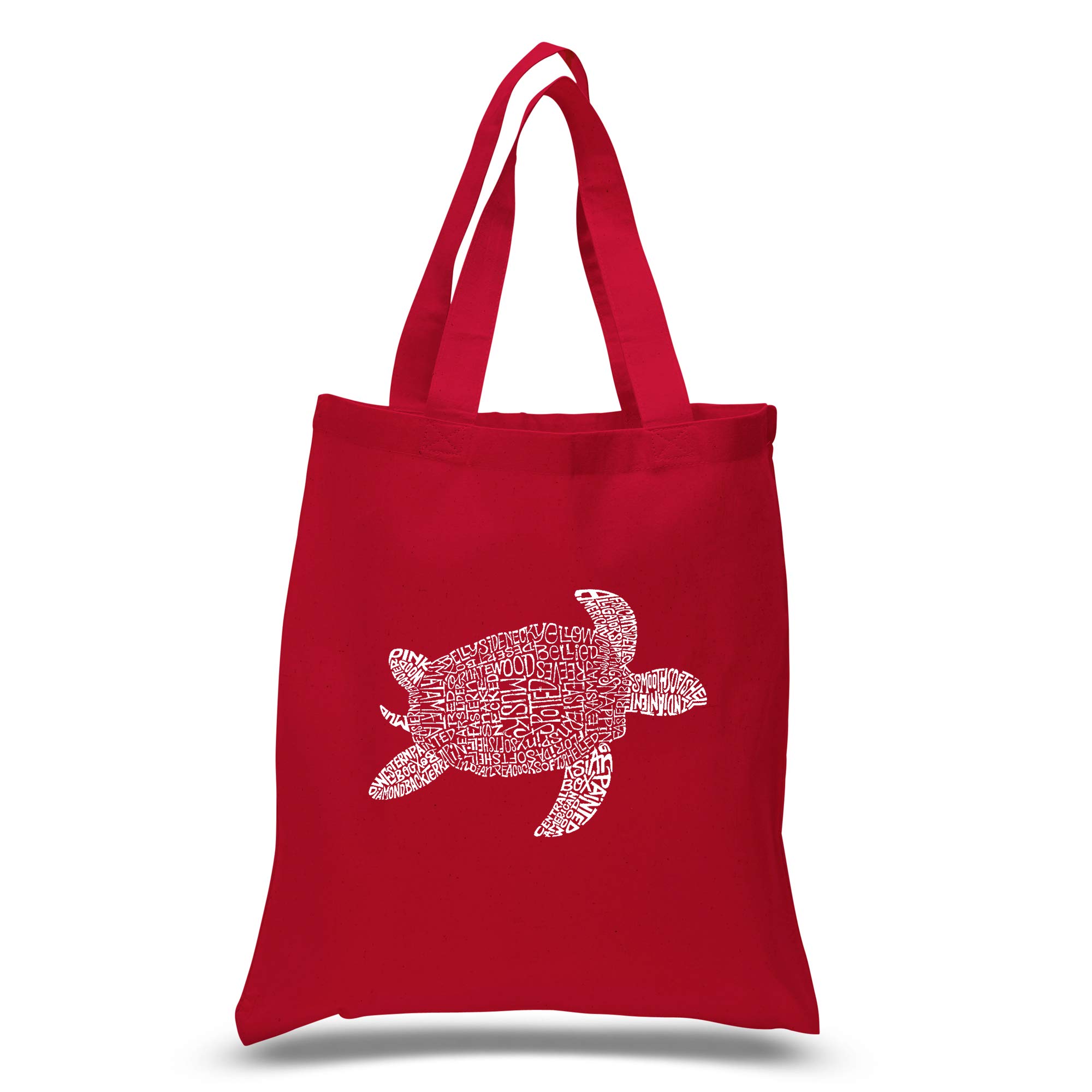 LA POP ART Small Word Art Tote Bag - Turtle Design Eco-Friendly Canvas Shopper for Beach, Grocery & Daily Use