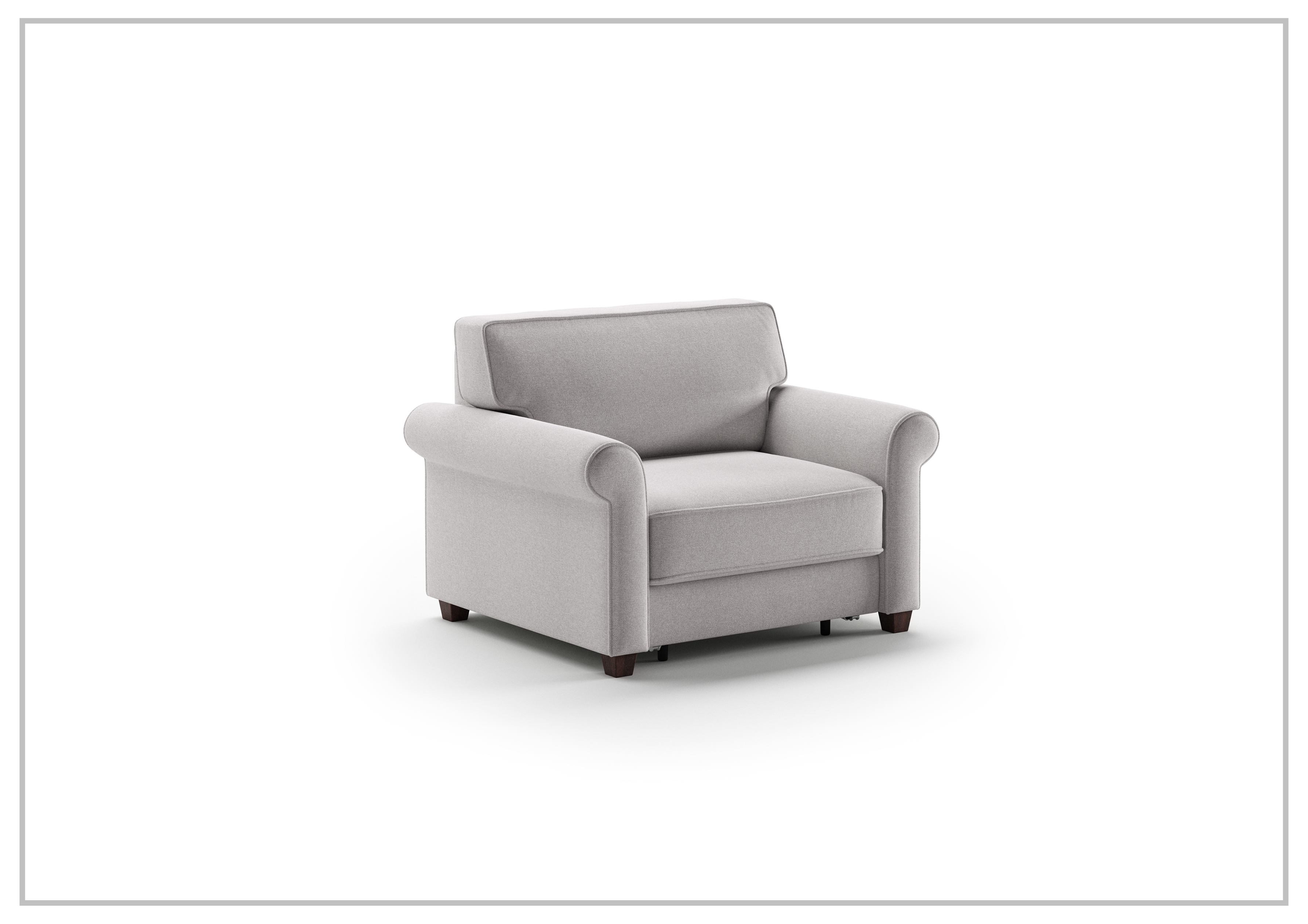 Luonto Casey Fabric Convertible Sofa Sleeper with Walnut Legs - Perfect for Small Spaces, Guest Rooms & Apartments