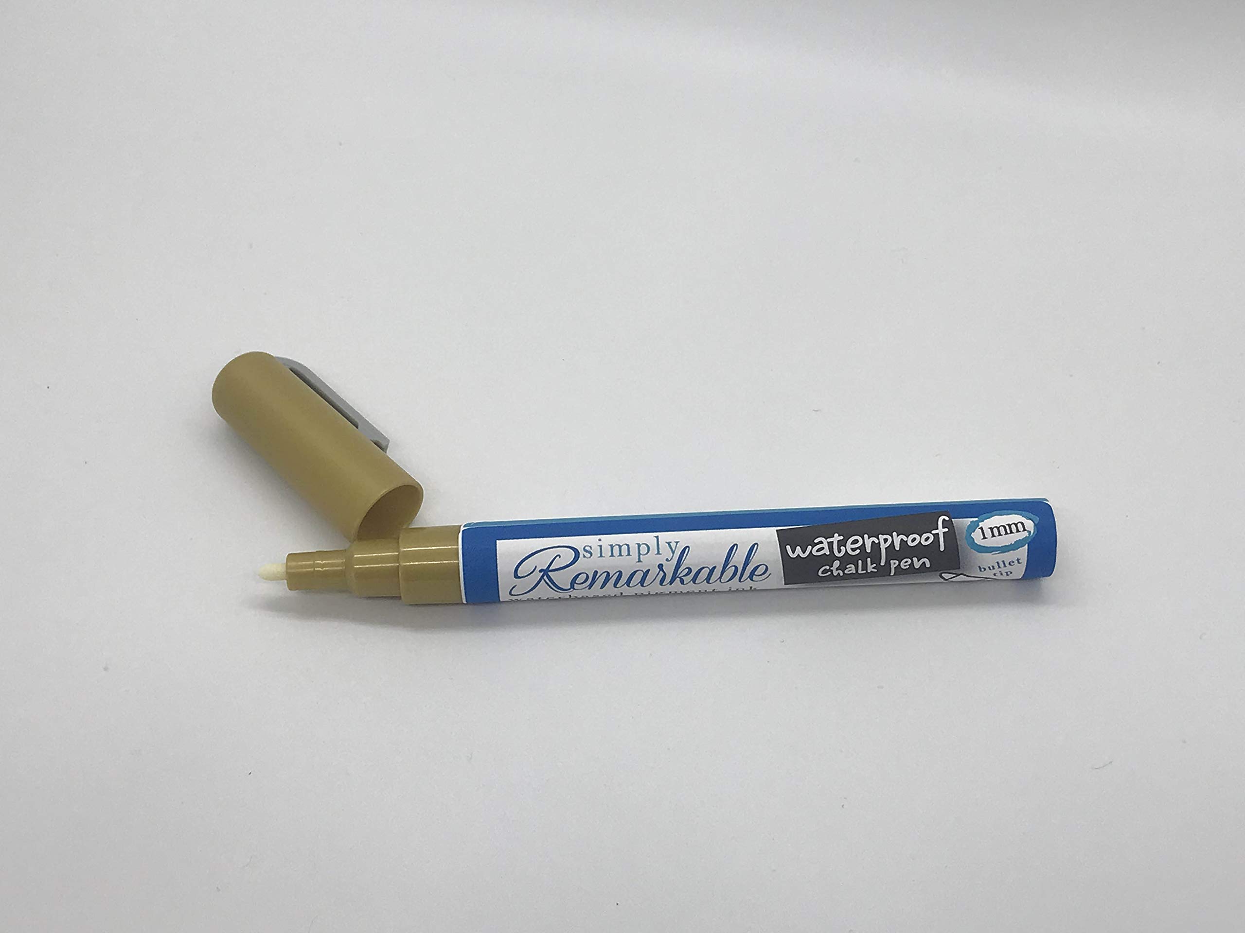 Simply Remarkable 1mm Fine Tip Gold Liquid Chalk Marker - Waterproof Chalk Pen for Custom Labels, Tags & Artwork - Perfect for Glass, Chalkboards, Mirrors & DIY Crafts