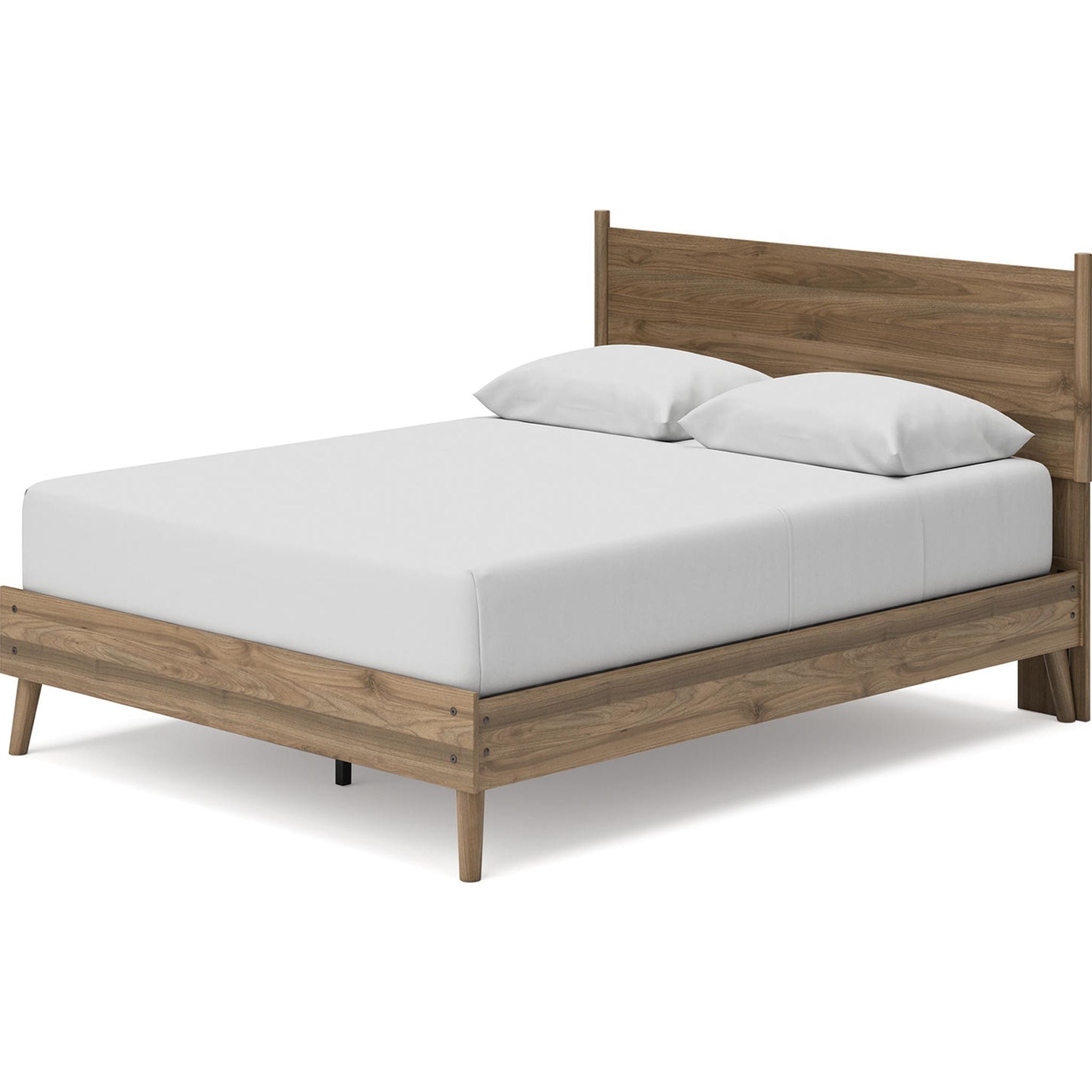 Aprilyn Queen Panel Bed - Modern Upholstered Platform Bed Frame with Wooden Headboard for Bedroom - Perfect for Master Bedroom, Guest Room & Apartment