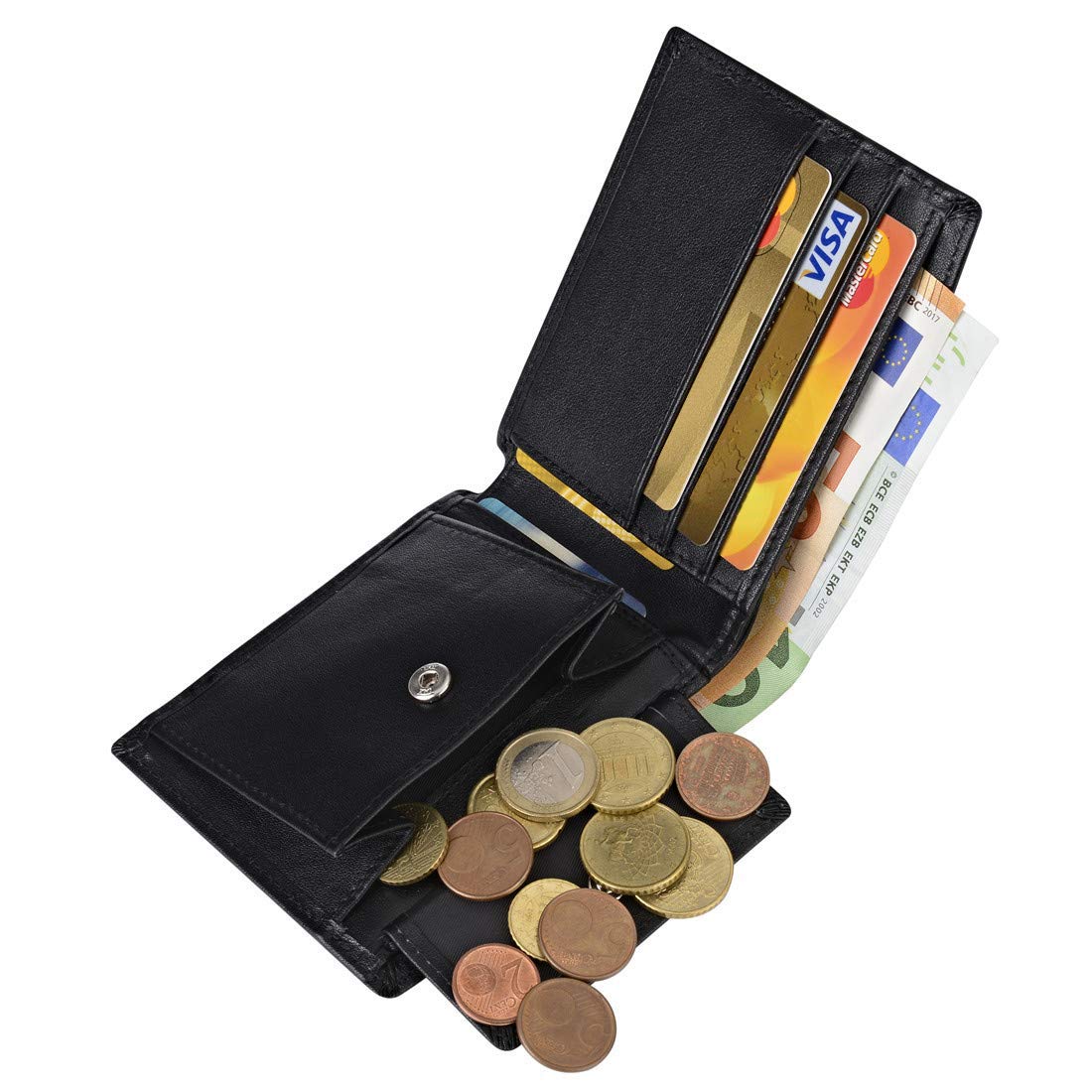 Premium Men's RFID Blocking Nappa Leather Wallet - Slim Bifold Wallet for Men with Card Slots & Cash Pocket - Ideal for Travel, Business & Everyday Use