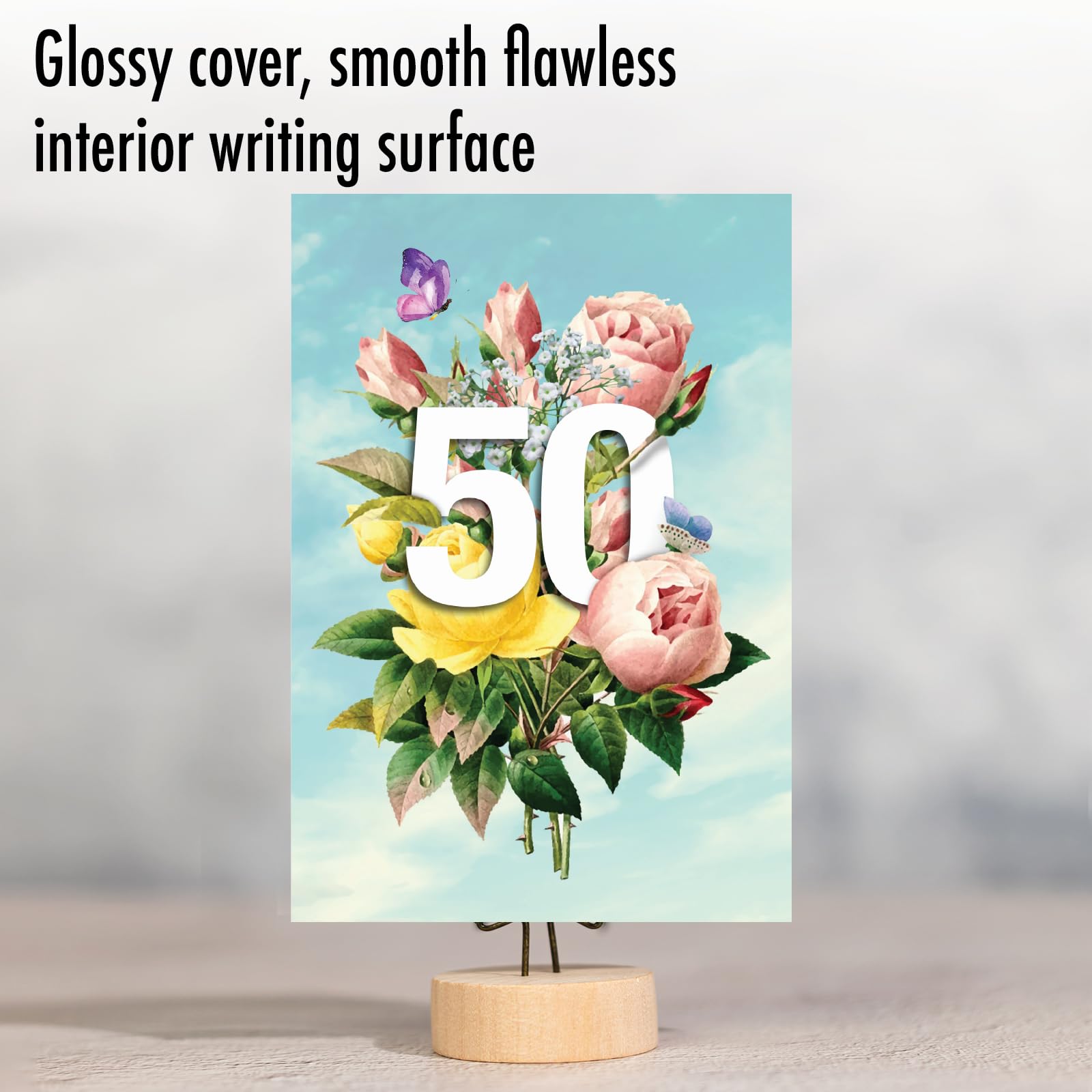 Funny 50th Birthday Card - Milestone 50th Birthday Notecard with Floating Numbers & Envelope - Perfect for Humorous 50-Year-Old Celebrations, Parties & Gifts | NobleWorks C9457CMBG