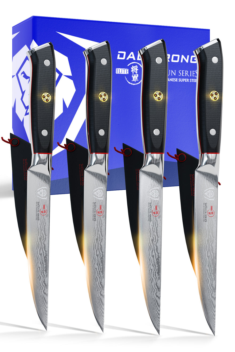 Premium 4-Piece Steak Knife Set - Dalstrong Shogun Series - Razor Sharp High Carbon Steel Blades - Perfect for Steak Dinners, BBQ Parties & Gourmet Cooking