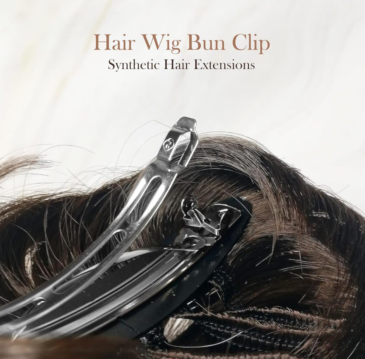Miss Lirenn® Brown Hair Bun Clip - Natural Looking Faux Hair Extension for Women with Net Attachment, Matte Finish - Perfect for Updos, Weddings & Cosplay (Brown)