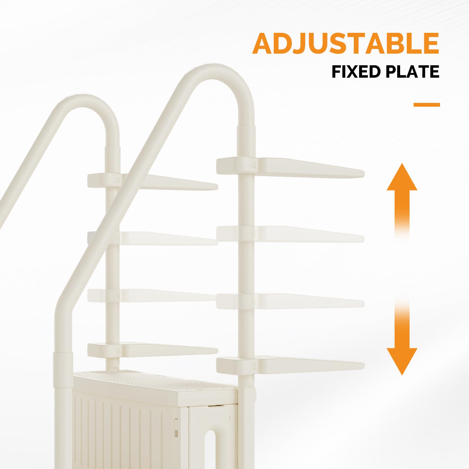 Heavy-Duty VINGLI Above Ground Pool Ladder with Handrails - 4-Step Safety Entry System in White & Grey | Perfect for Inground/Above Ground Swimming Pools, Backyard Safety Access