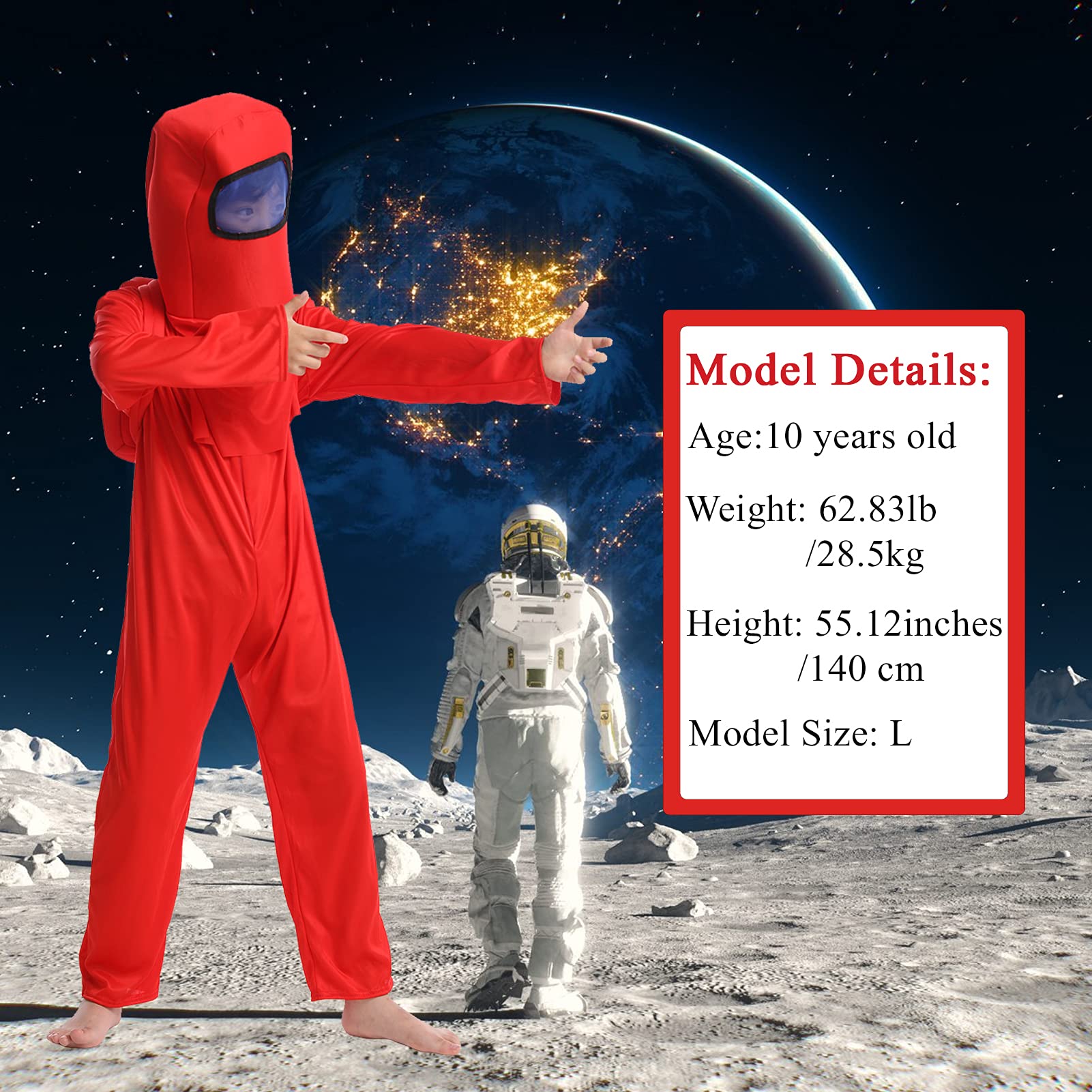 **NASA Astronaut Costume for Boys - Kids Space Suit with Helmet & Backpack - Perfect for Halloween, Cosplay, Christmas & Birthday Parties**