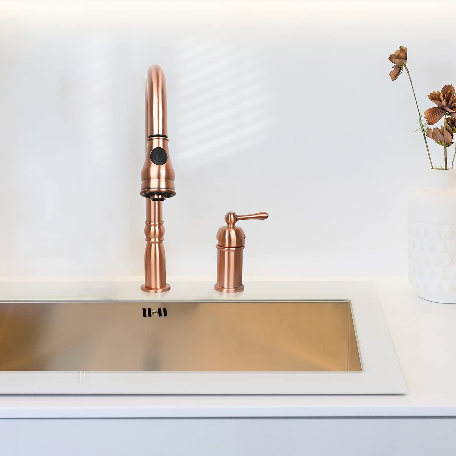 Akicon High Arc Pull Down Kitchen Faucet with Sprayer - Perfect for Modern Kitchens