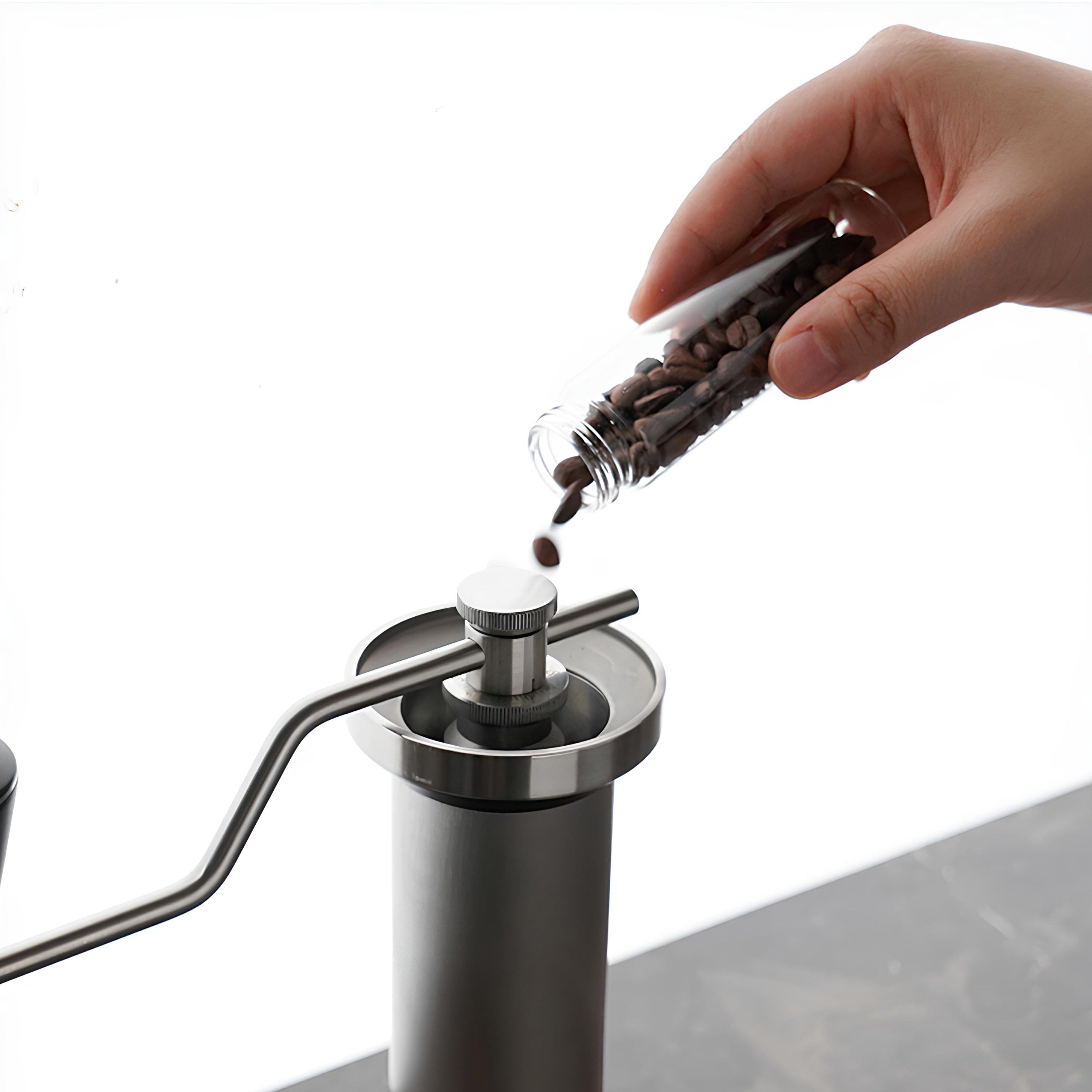 Premium Airtight Coffee Beans Storage Container - Glass Tube Display Rack for Kitchen Countertop - Perfect for Whole Bean Coffee Storage & Barista Style Home Brewing Station