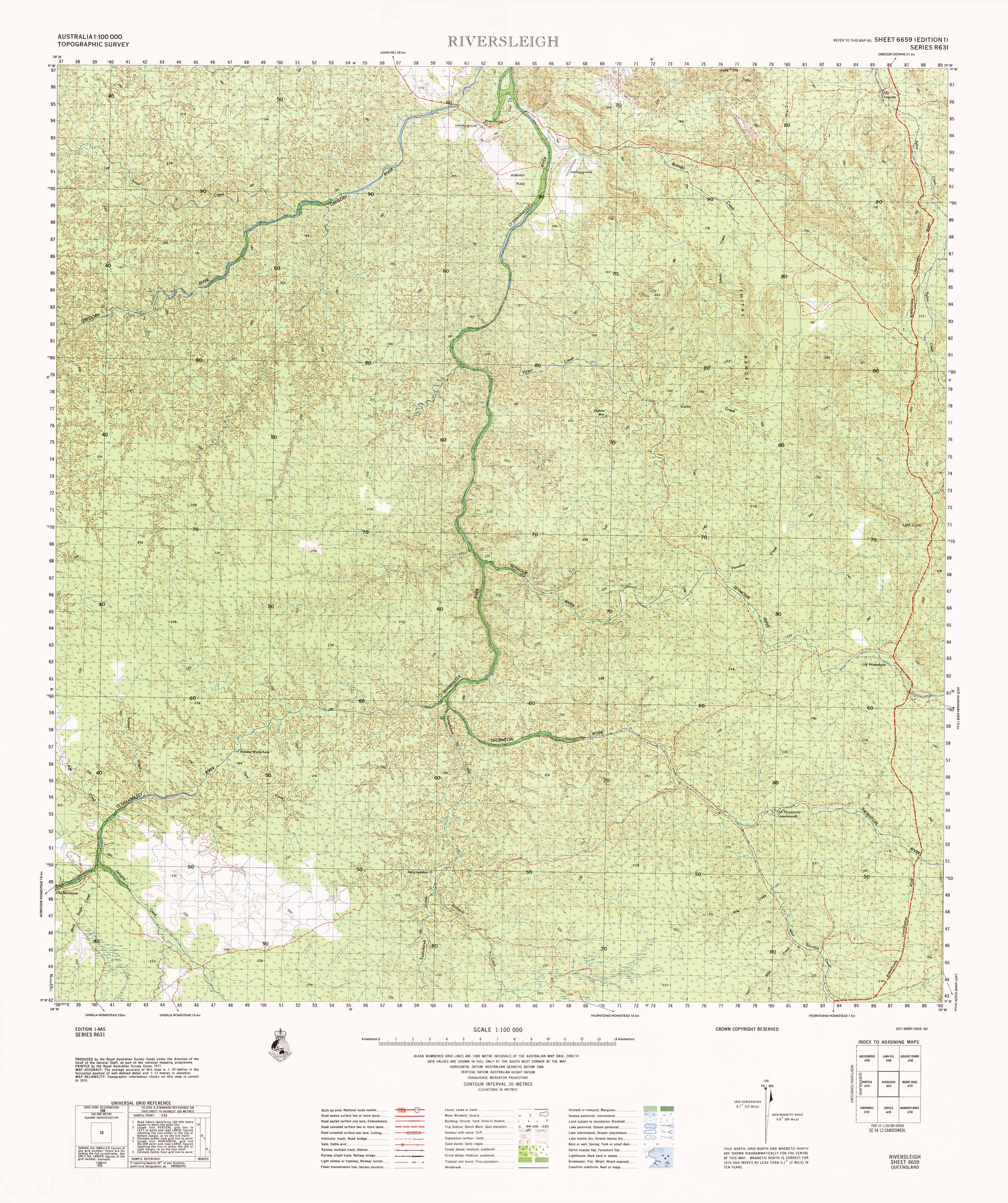 6659 Riversleigh 1:100k Topographic Map - Detailed Hiking & Outdoor Adventure Navigation for Camping, Backpacking & Exploration