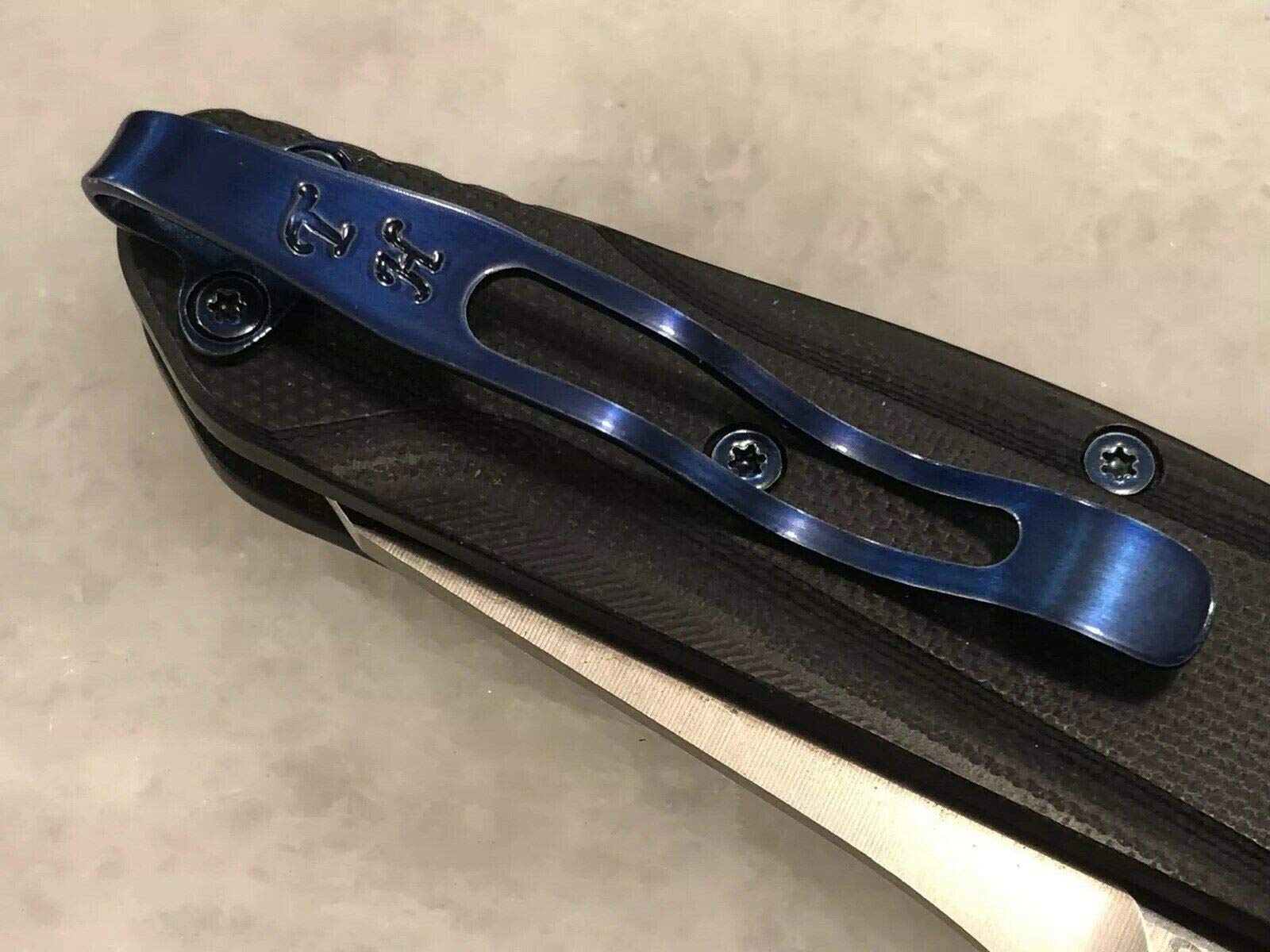 Premium Blue Titanium Deep Pocket Clip & Screws Replacement Set for Benchmade Osborne 940-1 Knife - Perfect for EDC, Outdoor Adventures & Tactical Use