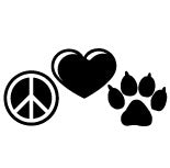738 Peace Love Paw Stickers 2.8 x 5.3 Inch - Waterproof Vinyl Decals for Laptops, Water Bottles, Cars & DIY Crafts - Cute Animal & Inspirational Designs for Pet Lovers