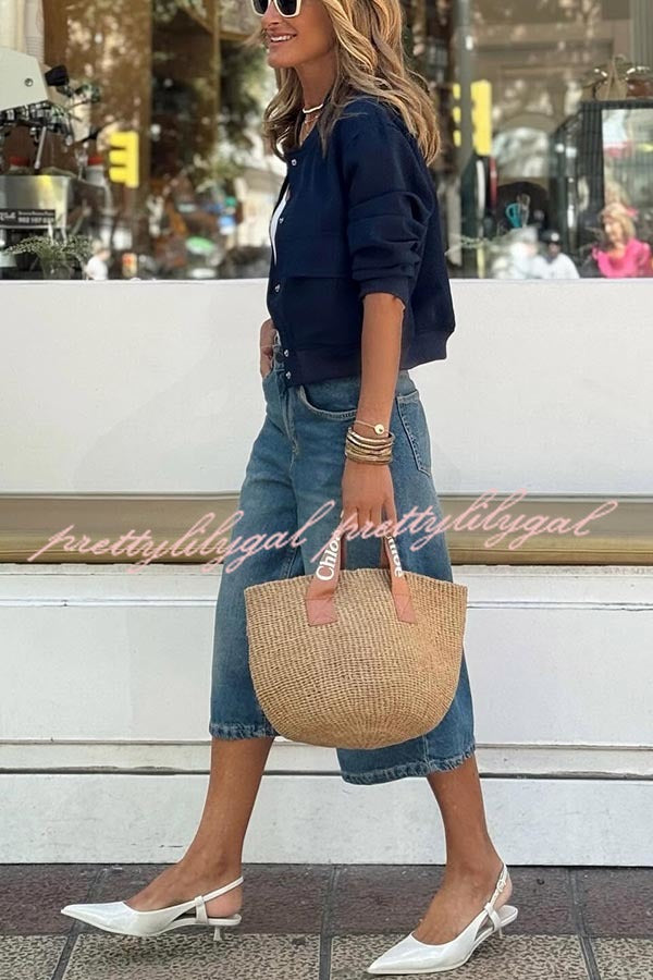 Stylish Denim Wide Leg Bermuda Shorts with Pockets - Comfortable Casual Wear for Women | Perfect for Summer, Beach, and Everyday Outfits