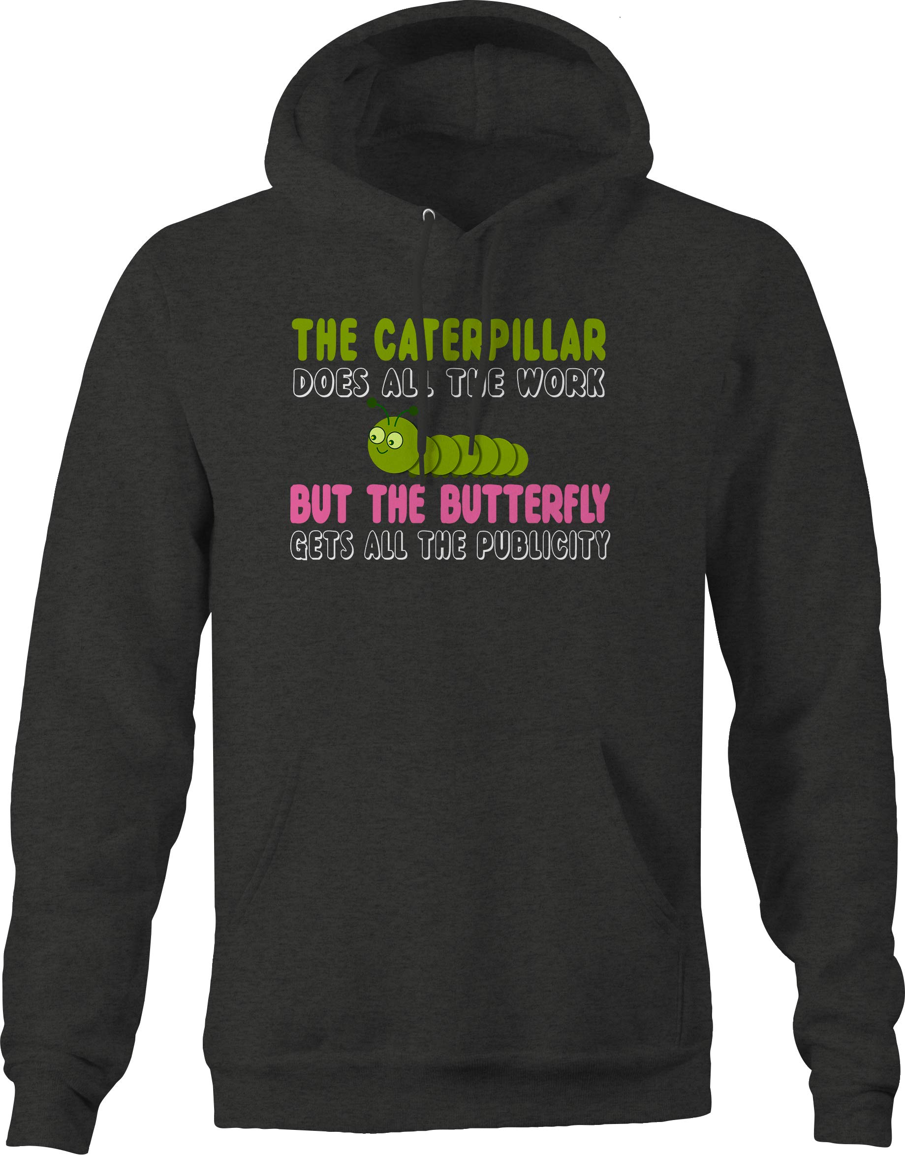 Caterpillar Work Butterfly Men's Hoodie - Gray Pullover Sweatshirt for Outdoor Work & Casual Wear