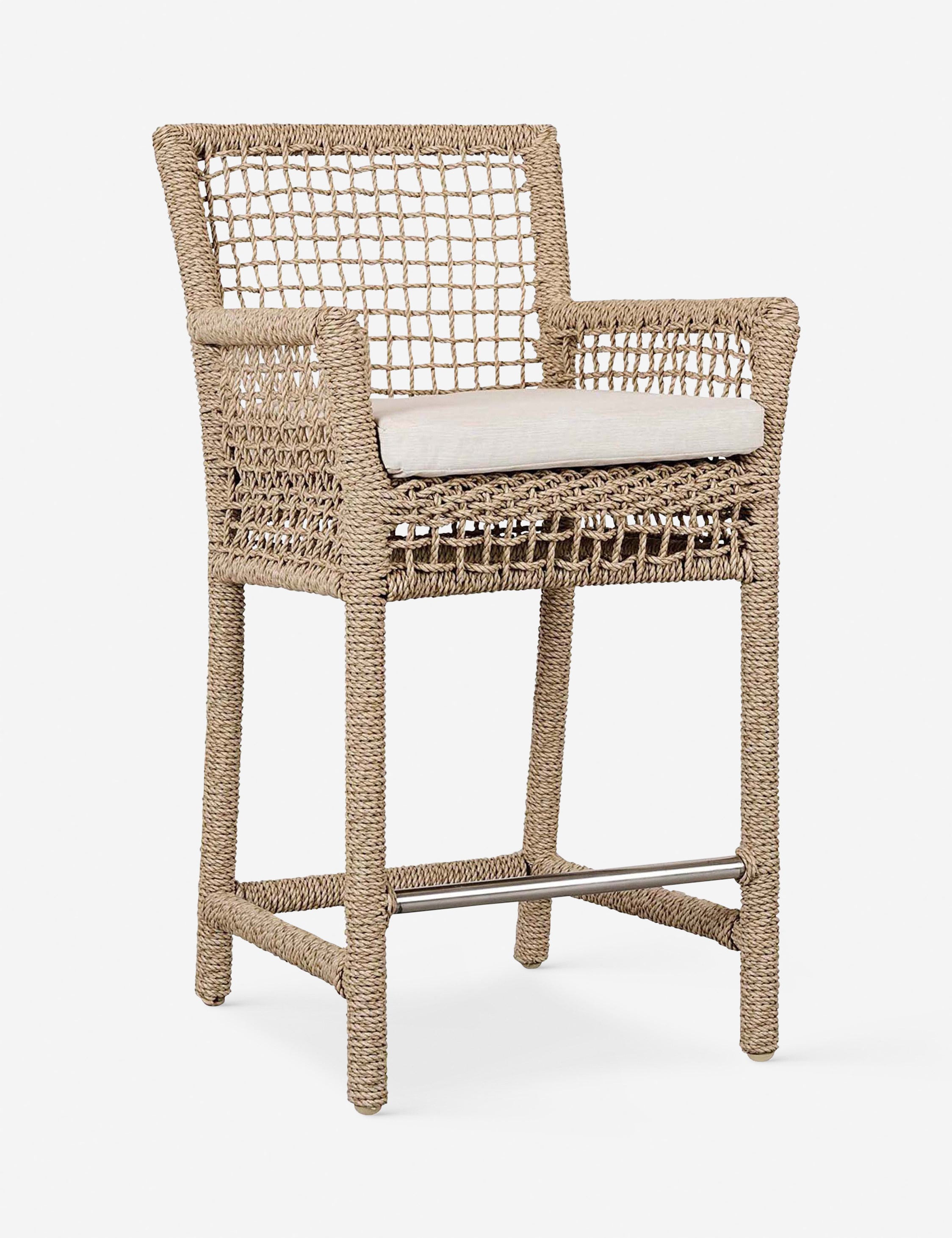 Premium Beverly Indoor/Outdoor Counter Stool - Weather-Resistant Bar Stool for Kitchen, Patio & Dining - Adjustable Height & Comfortable Seating