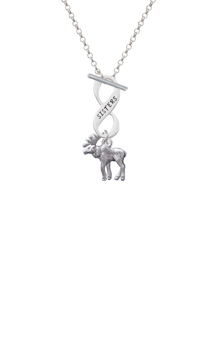 Silver Moose Sisters Infinity Necklace - Perfect for Gifts & Daily Wear