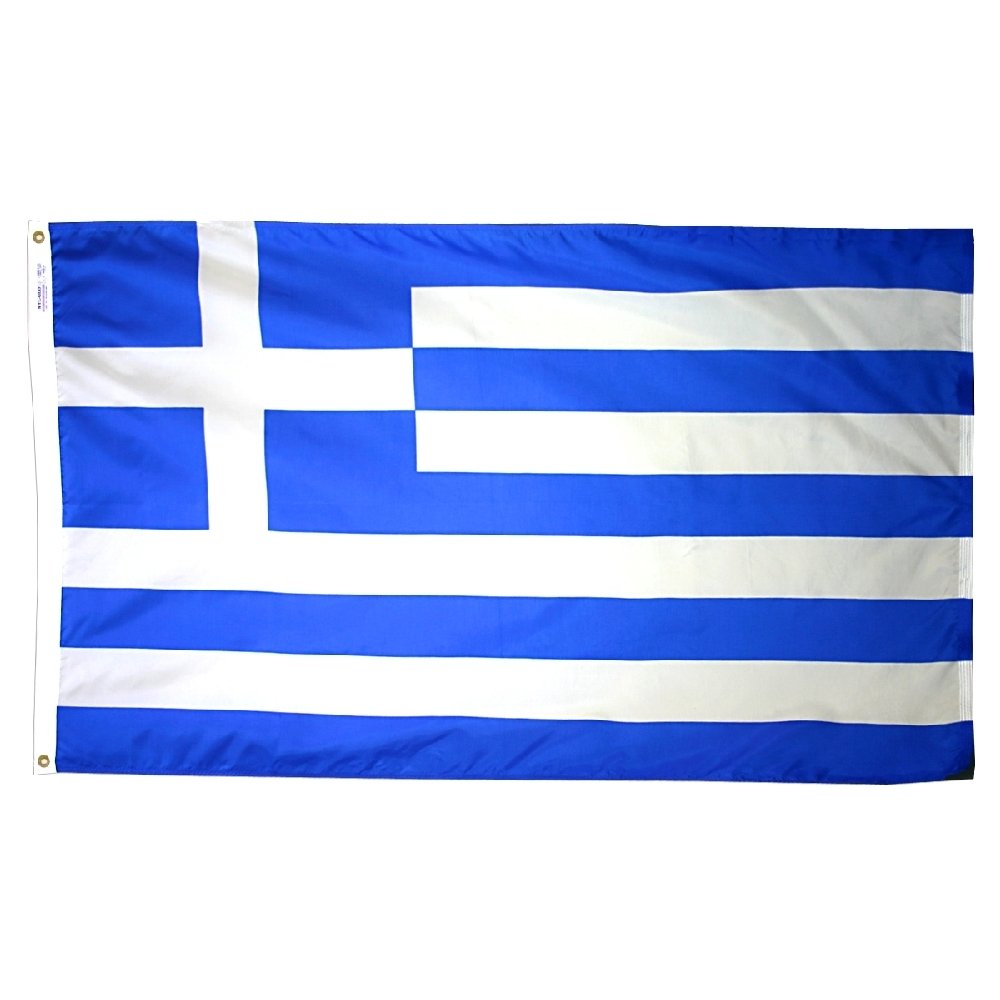 5x8 ft Greece Nylon Flag - Heavy Duty All Weather Outdoor Greek Flag with Brass Grommets - Perfect for Parades, Sporting Events & Backyard Decor