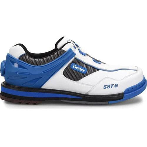 Dexter Men's SST 6 Hybrid BOA Bowling Shoes - White & Blue - Right Hand Wide Fit for Professional Bowlers & League Players