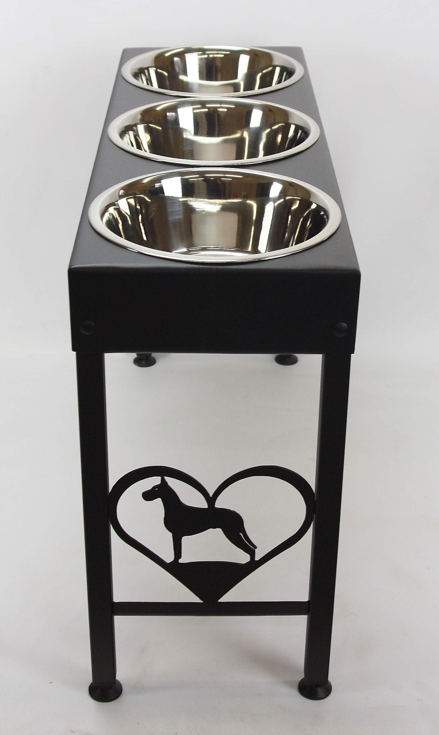 Great Dane Elevated Triple Dish Feeder Stand - 21