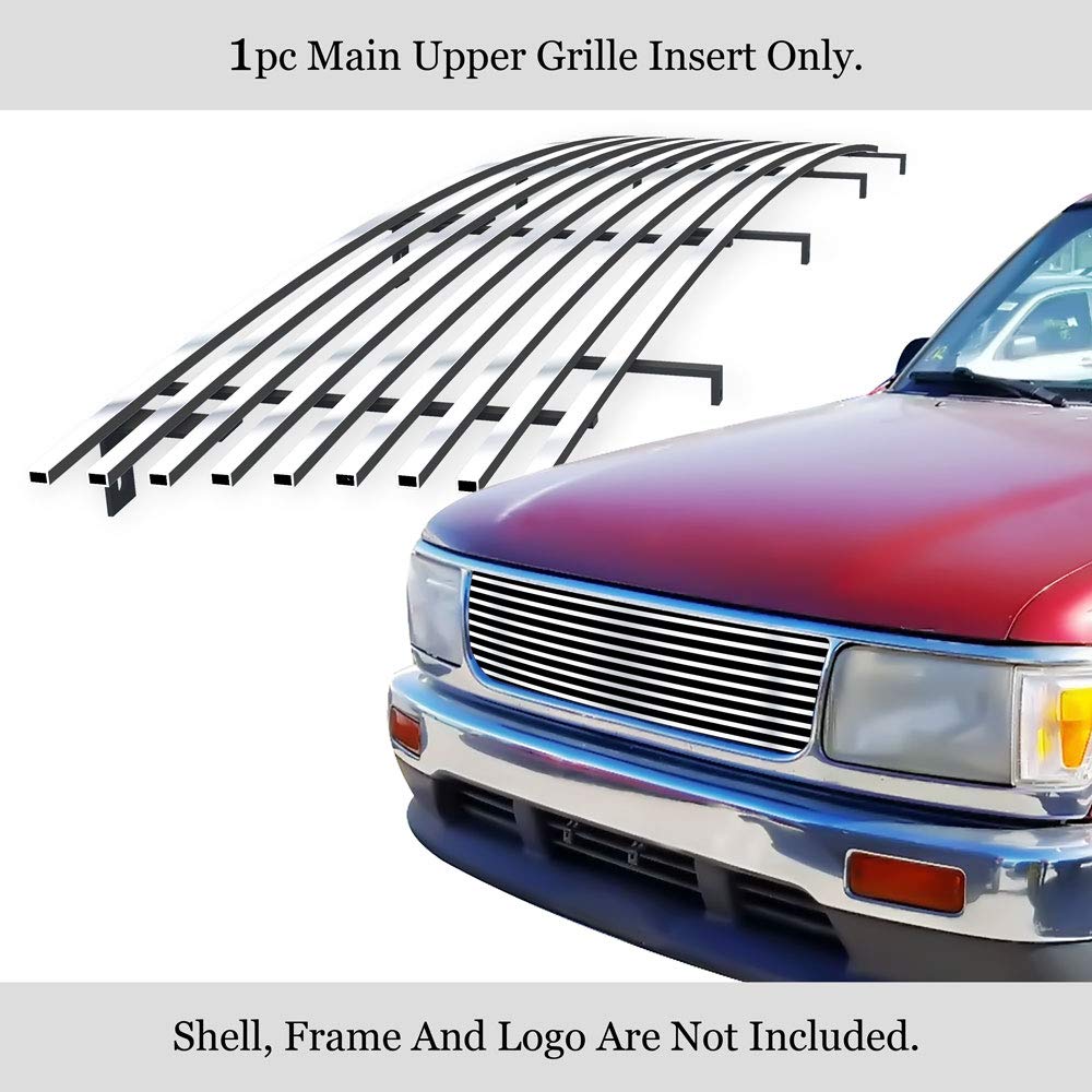 APS Chrome Billet Front Grille Insert for 1993-1999 Toyota T-100 Pickup - T85119A | Durable Upper Main Grill Replacement | Off-Road & Custom Truck Upgrade