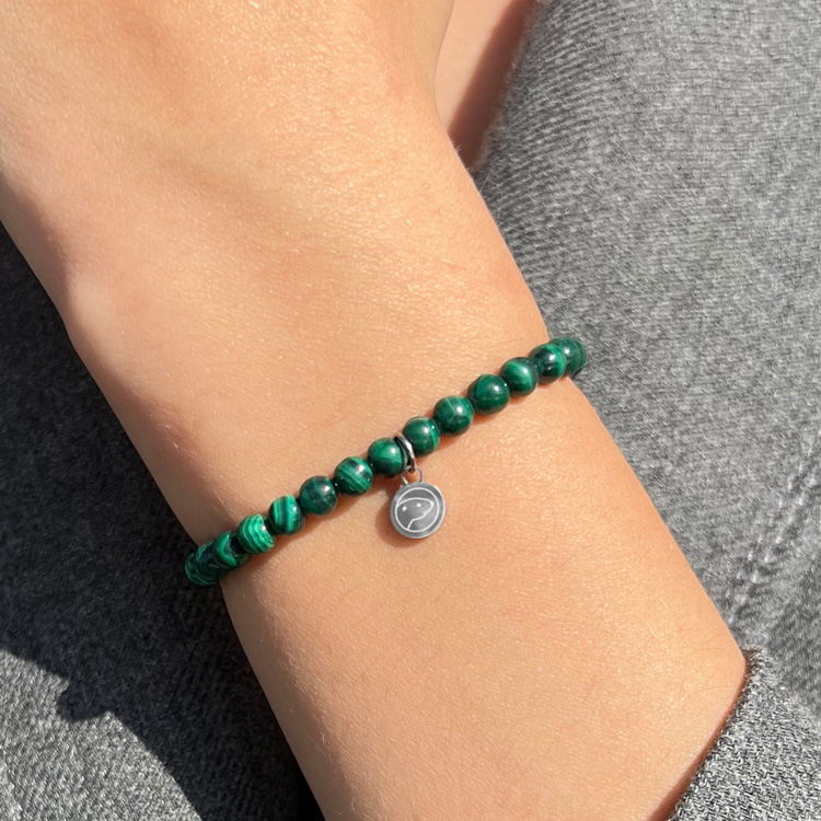 Natural Malachite Gemstone Bracelet for Women - Elegant Mini Green Stone Beaded Wrist Jewelry for Healing, Protection & Positive Energy | Perfect for Meditation, Yoga & Spiritual Gifts
