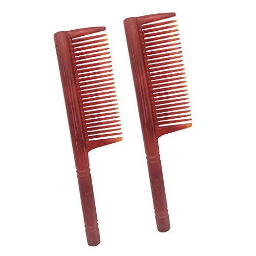Crazygol Strong Teeth Brown Hair Comb - 2 Pack for Men & Women - Detangling, Styling & Scalp Massage - Perfect for Home, Travel & Salon Use