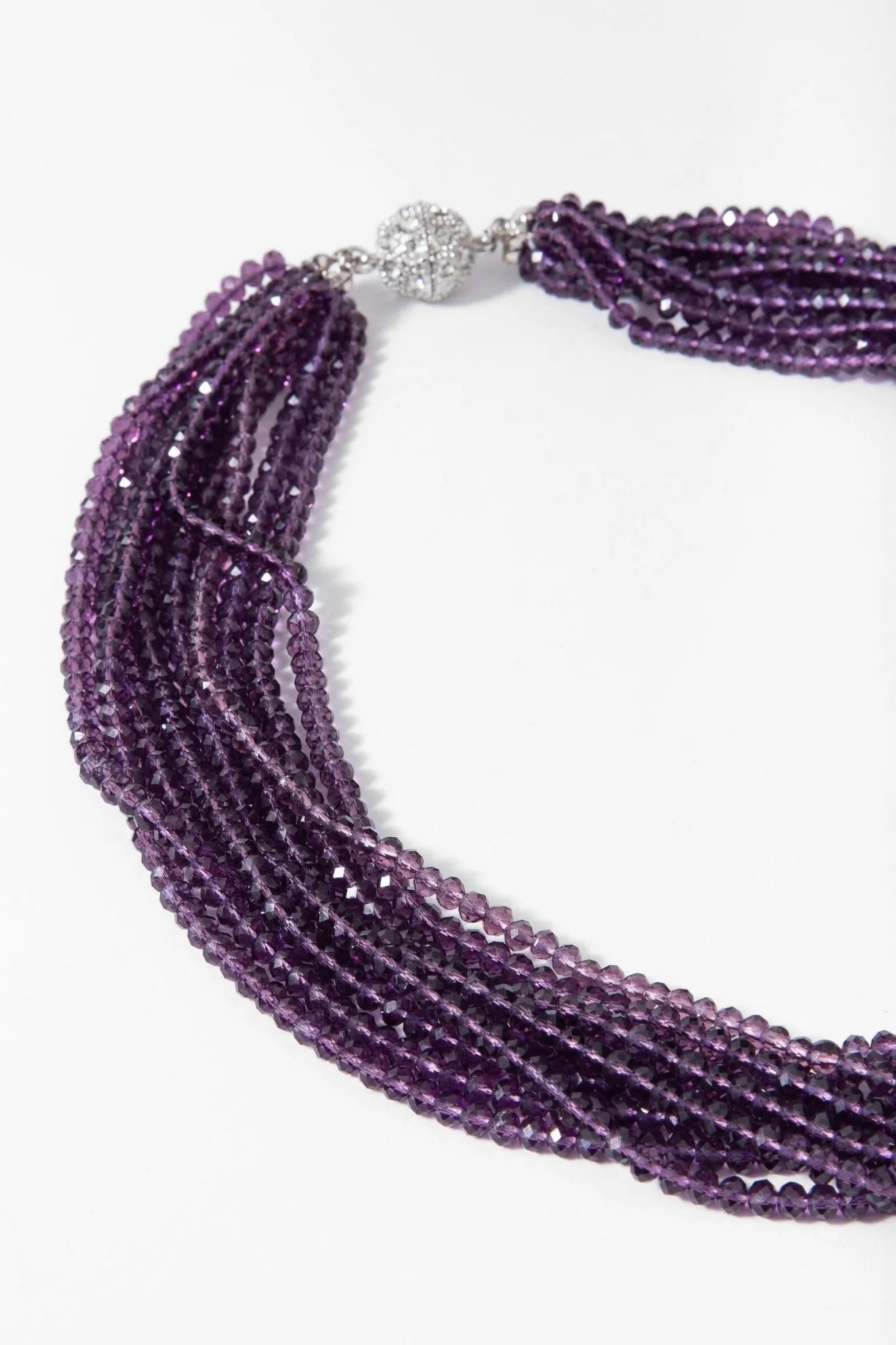 Multi Amethyst Short Crystal Necklace for Women - Elegant Purple Gemstone Jewelry for Daily Wear & Special Occasions