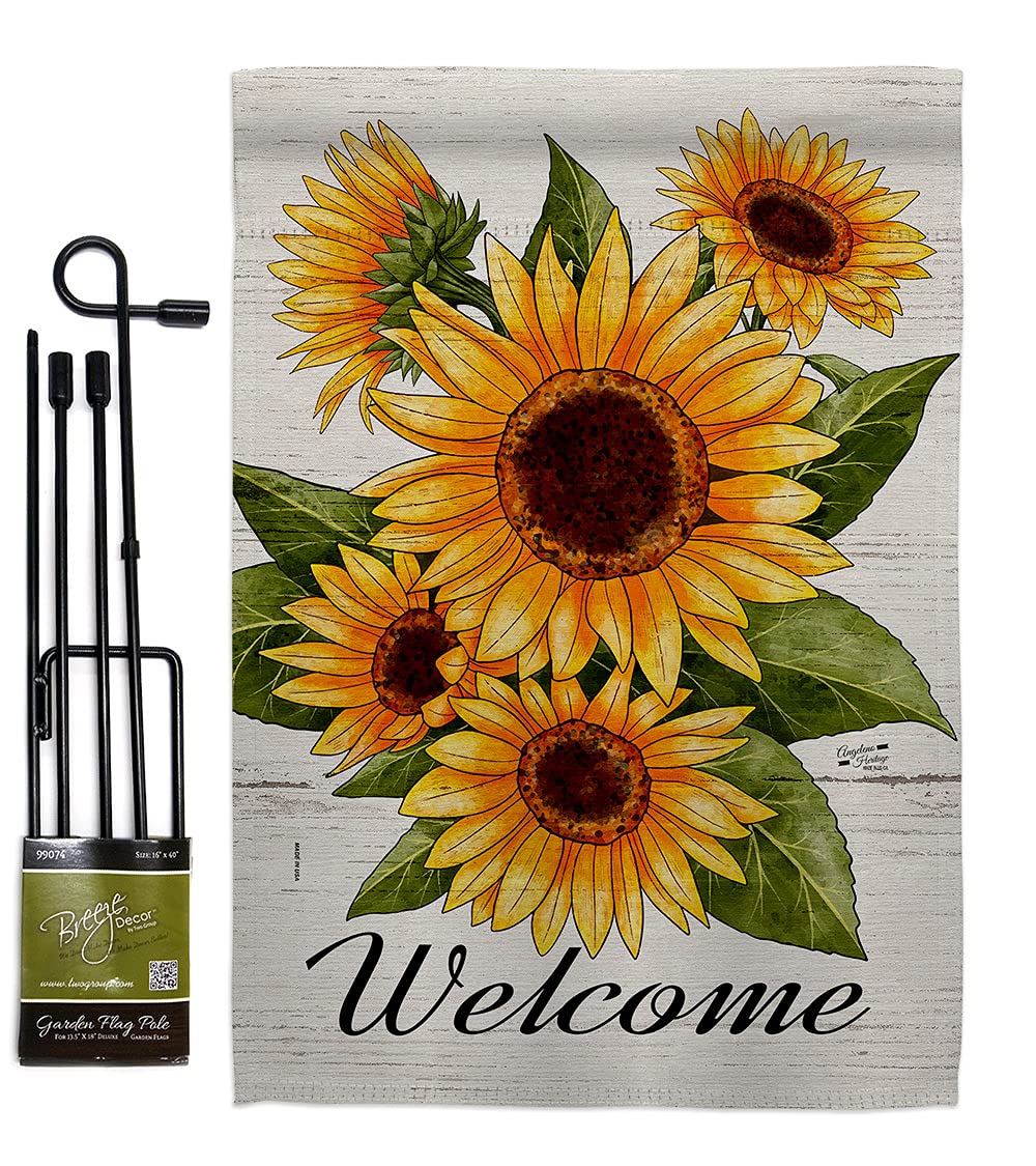 Sunflower Garden Flag Set - Double-Sided Floral Decor for Yard & Home