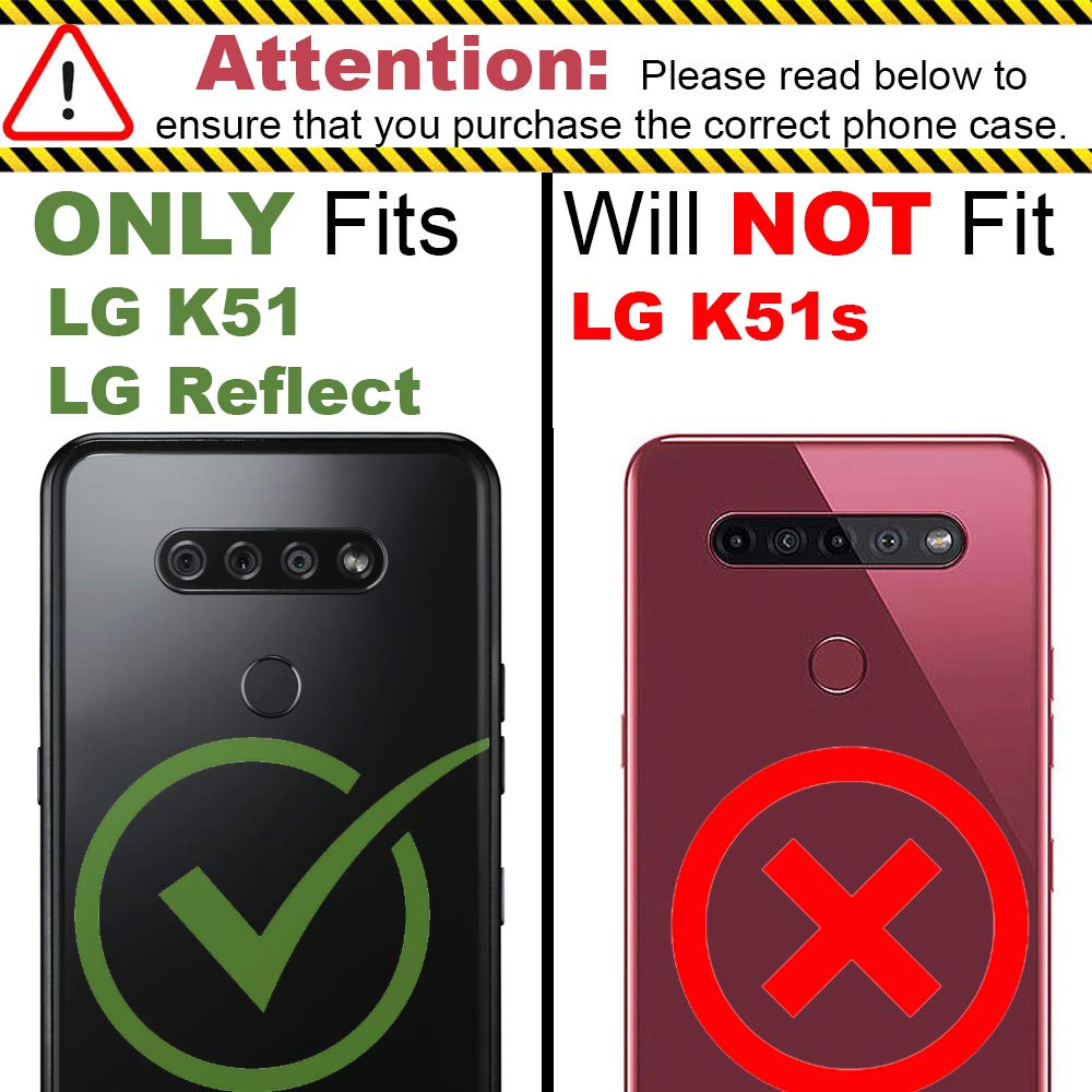 CoverON Magnetic Ring Kickstand for LG K51 & LG Reflect Cases - Rugged Protective Phone Cover with Mounting Compatibility (Black) | Perfect for Car Mounts, Desk Viewing & Hands-Free Use