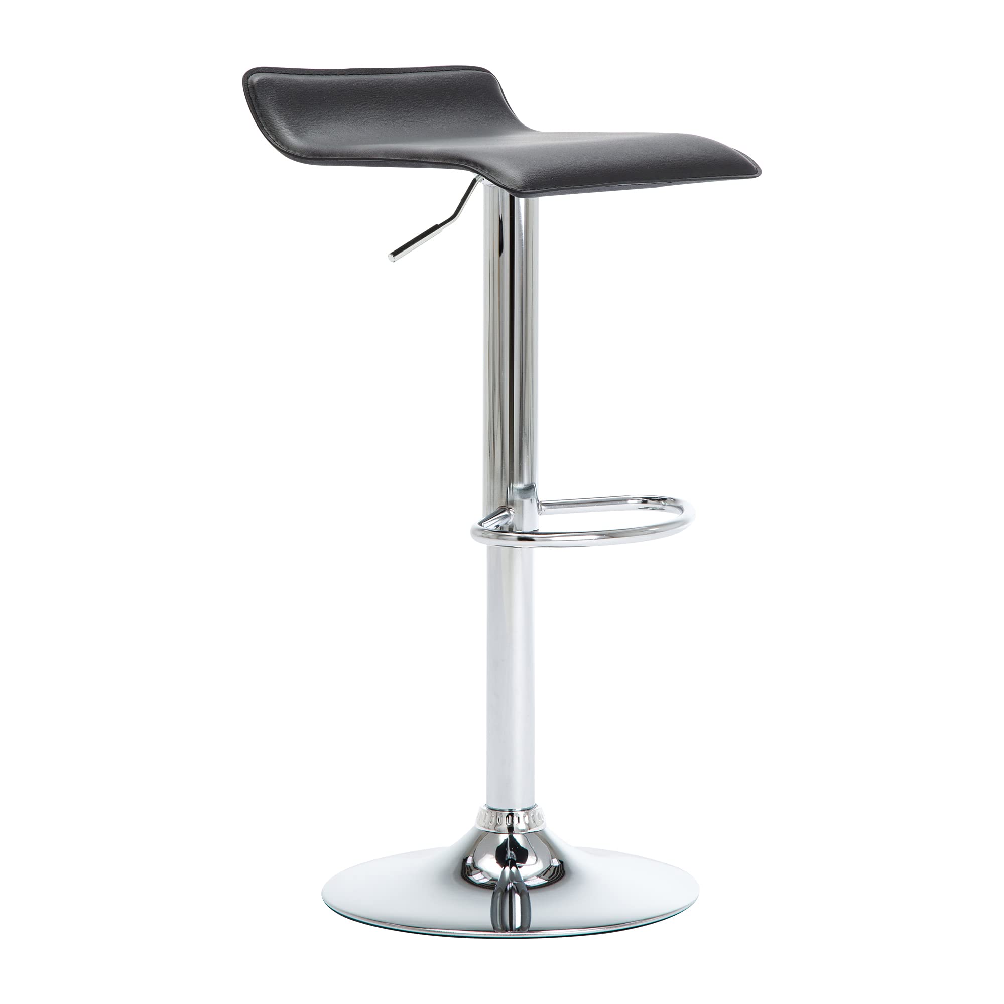 NOBPEINT Modern Chrome Adjustable Swivel Bar Stools - Set of 4 Black Counter Height Stools for Kitchen Island, Breakfast Bar & Home Decor
