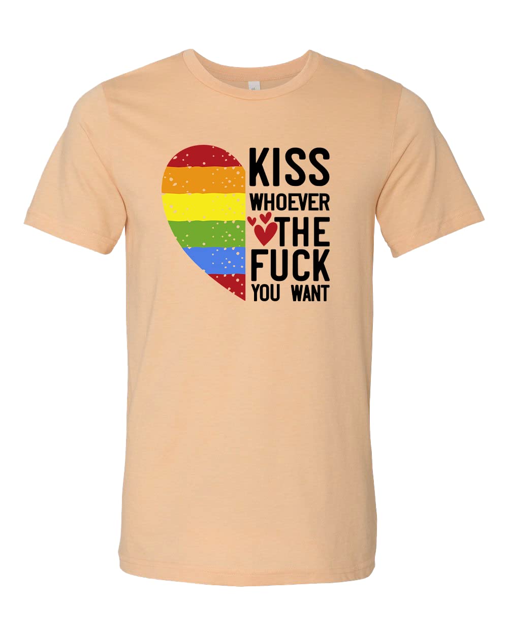 Kiss Whoever You Want Pride T-Shirt - LGBT Equality Activist Tee for Pride Parades, Parties & LGBTQ+ Events | Unisex Cotton Graphic Top for Gay Rights Supporters