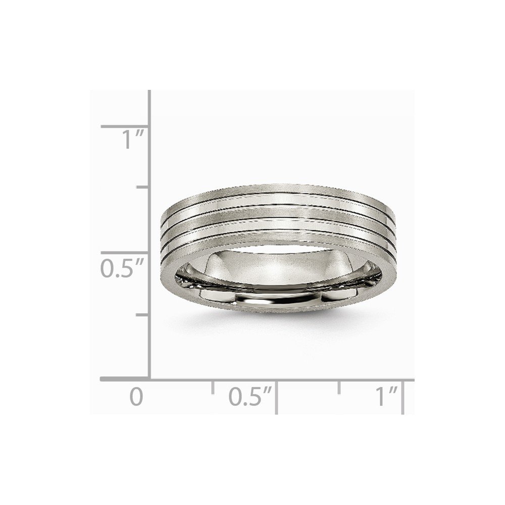 Premium Solid Titanium 6mm Grooved Matte Brushed Wedding Band Ring for Men - Durable, Hypoallergenic Jewelry for Everyday Wear, Anniversary Gifts & Special Occasions