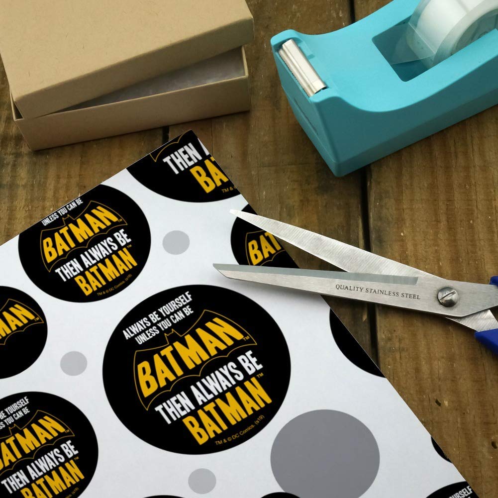 Batman Gift Wrap Paper Roll - Premium Superhero Wrapping Paper for Birthdays, Holidays & Comic-Themed Parties | DC Comics Officially Licensed