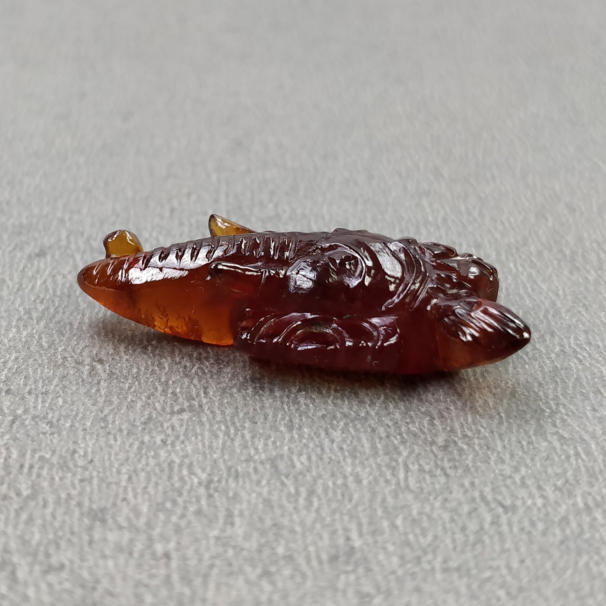 Natural Hessonite Garnet Gemstone Carving - 26.60cts Untreated Hand Carved Lord Ganesha 30x16mm | Spiritual Gift, Meditation Aid & Home Decor | Video Included