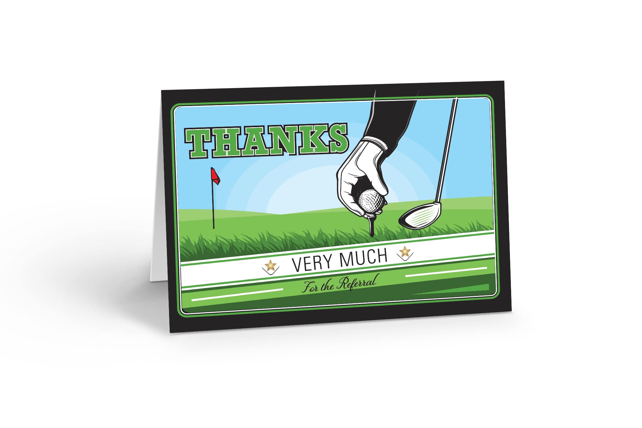 Stonehouse Collection Golf Thank You Cards - 10 Pack Boxed Business Referral Note Cards with Envelopes | Perfect for Golf Appreciation Gifts, Client Thank You Notes & Professional Networking