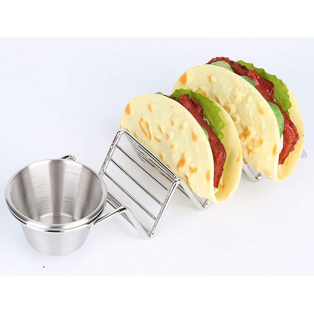 Premium Stainless Steel Taco Shell Stand - Holds 3 Tacos Upright, Oven & Dishwasher Safe for Easy Cleaning | Perfect for Taco Night, Parties & Mexican Food Lovers