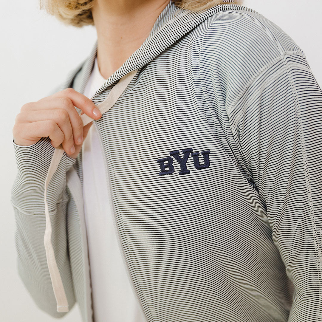 BYU Albion Zip Up Hoodie - Men's & Women's Lightweight Fleece Pullover for Casual Wear, College Campus, and Outdoor Activities