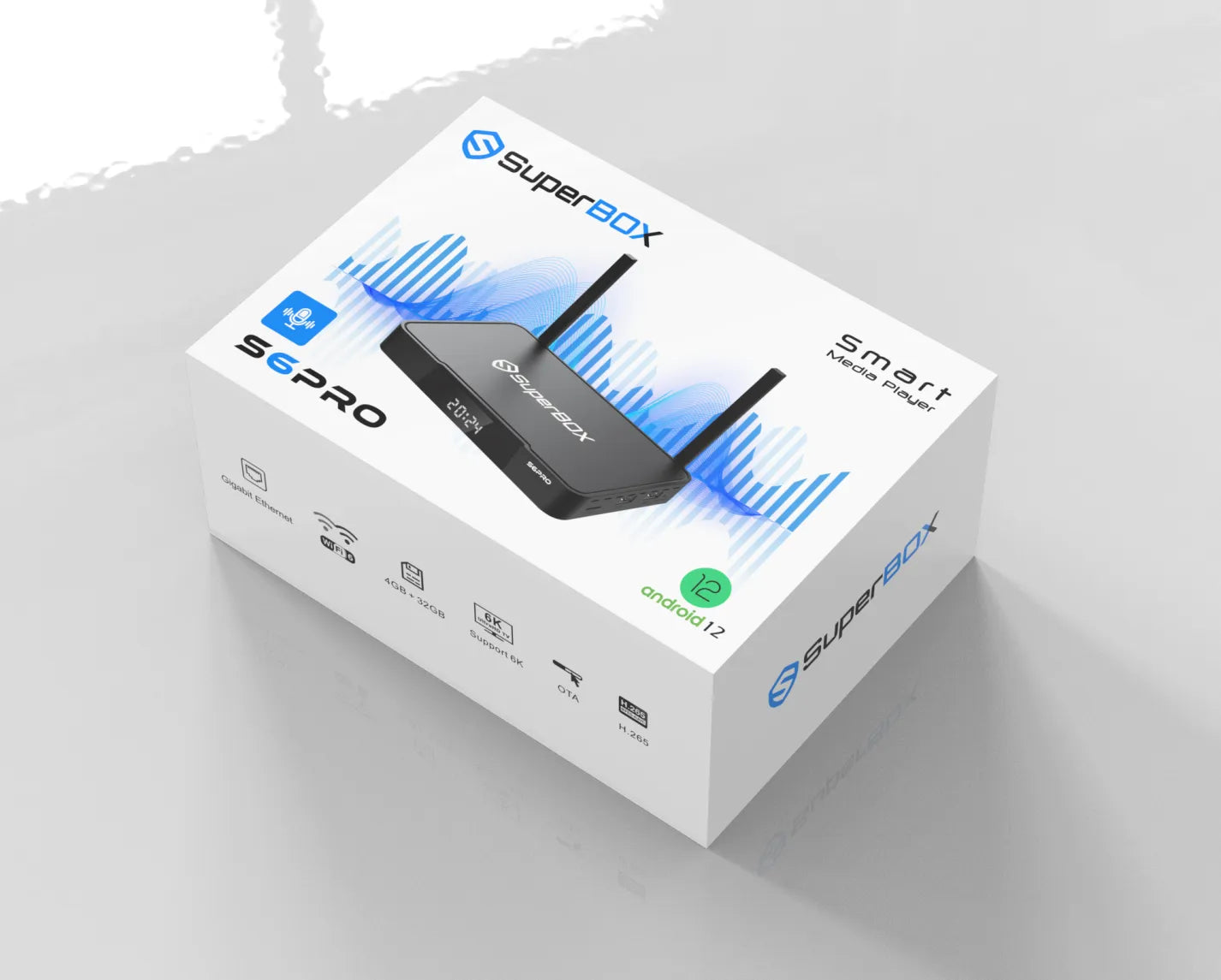 SuperBox S6 Pro 4K Ultra HD Android TV Box - Streaming Media Player with Google Assistant, 4GB RAM 64GB ROM, Dual-Band WiFi, Bluetooth 5.0 - Perfect for Netflix, Hulu, YouTube & Home Entertainment