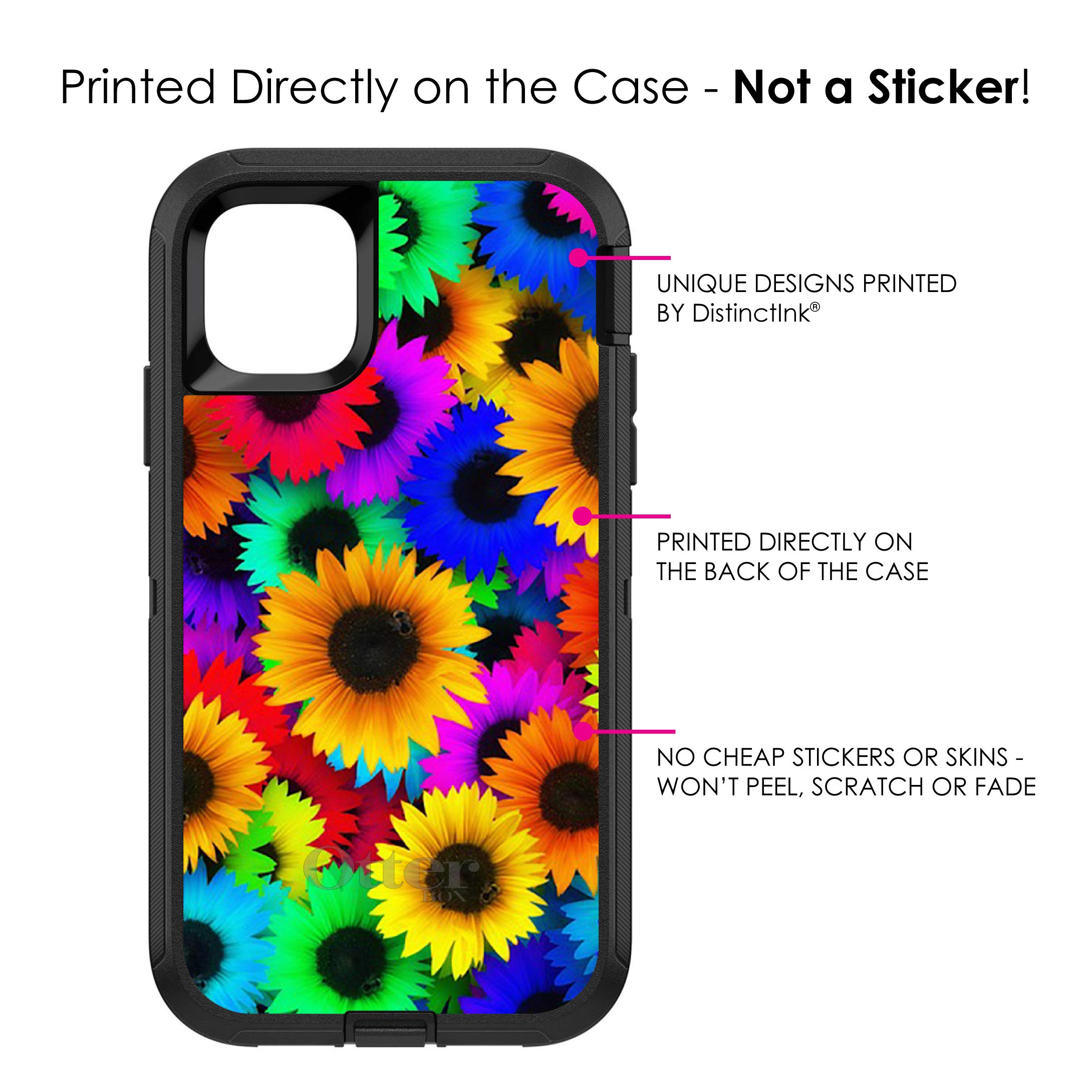DistinctInk iPhone 11 Pro MAX Case (6.5 Inch) - Shockproof Protective Cover with Sunflower Design (Red/Green/Yellow) - Durable Replacement for OtterBox Defender - Perfect for Outdoor Activities, Travel & Daily Use
