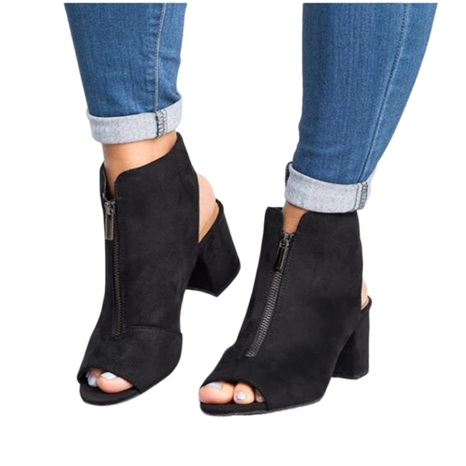 **Women's Dressy Comfortable Summer Sandals - Open Toe Ankle Strap High Chunky Heel Strappy Sandals for Casual Outings & Beach Vacations**