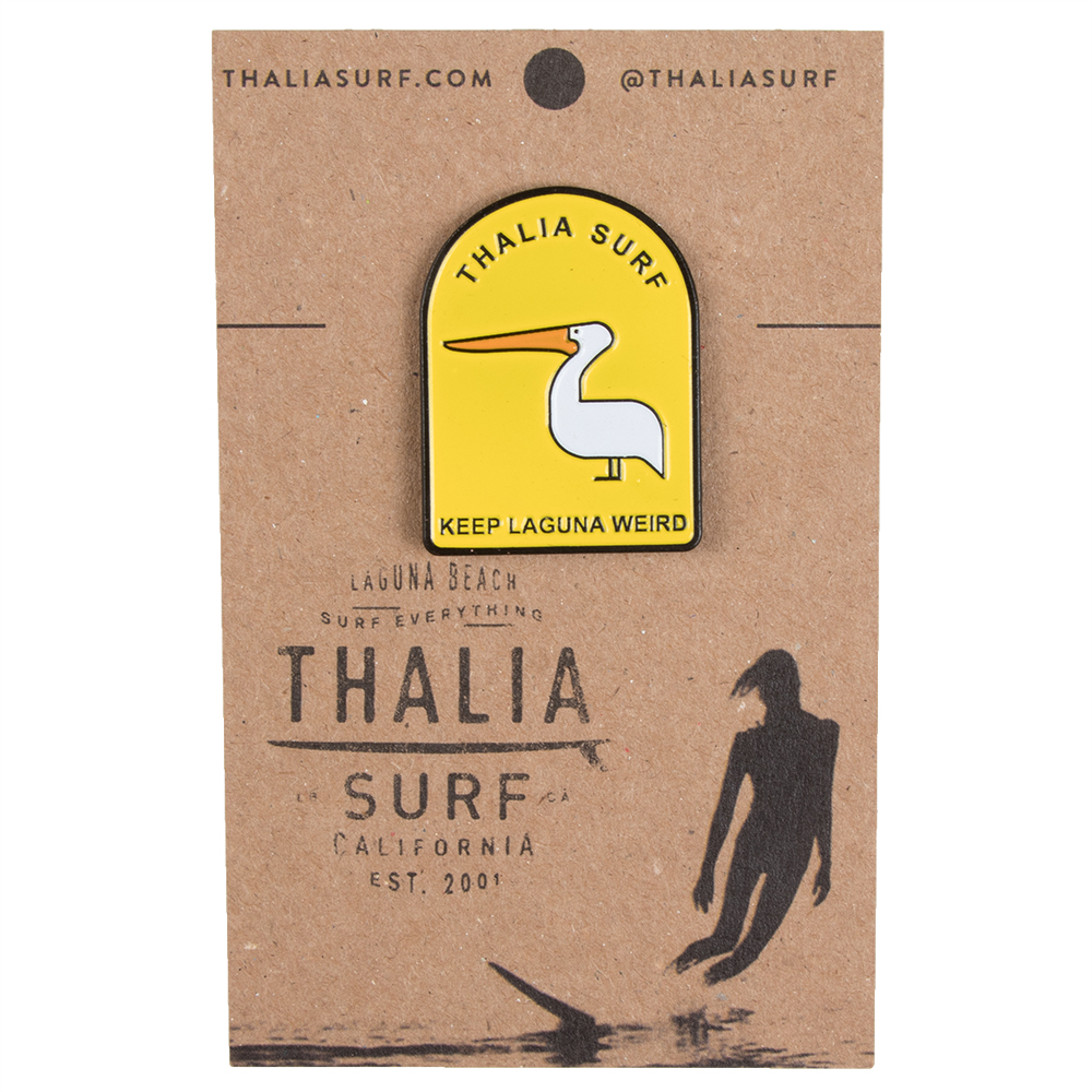 Thalia Surf Keep Laguna Weird Enamel Pin - Vintage Surf Style Collectible Badge for Surfers, Beach Lovers & Pin Collectors - Perfect for Jackets, Hats, Backpacks & Surf Gear